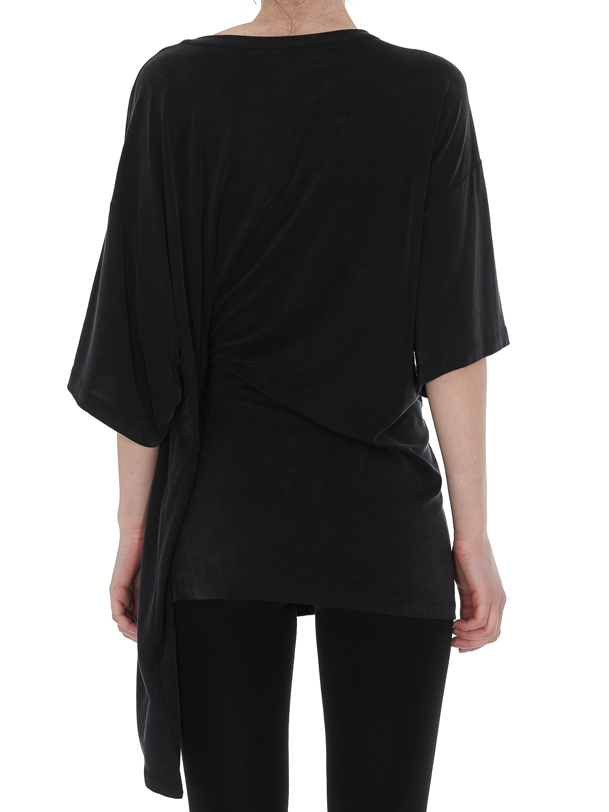 T-shirts MM6 Maison Margiela - Tech jersey asymmetric draped T