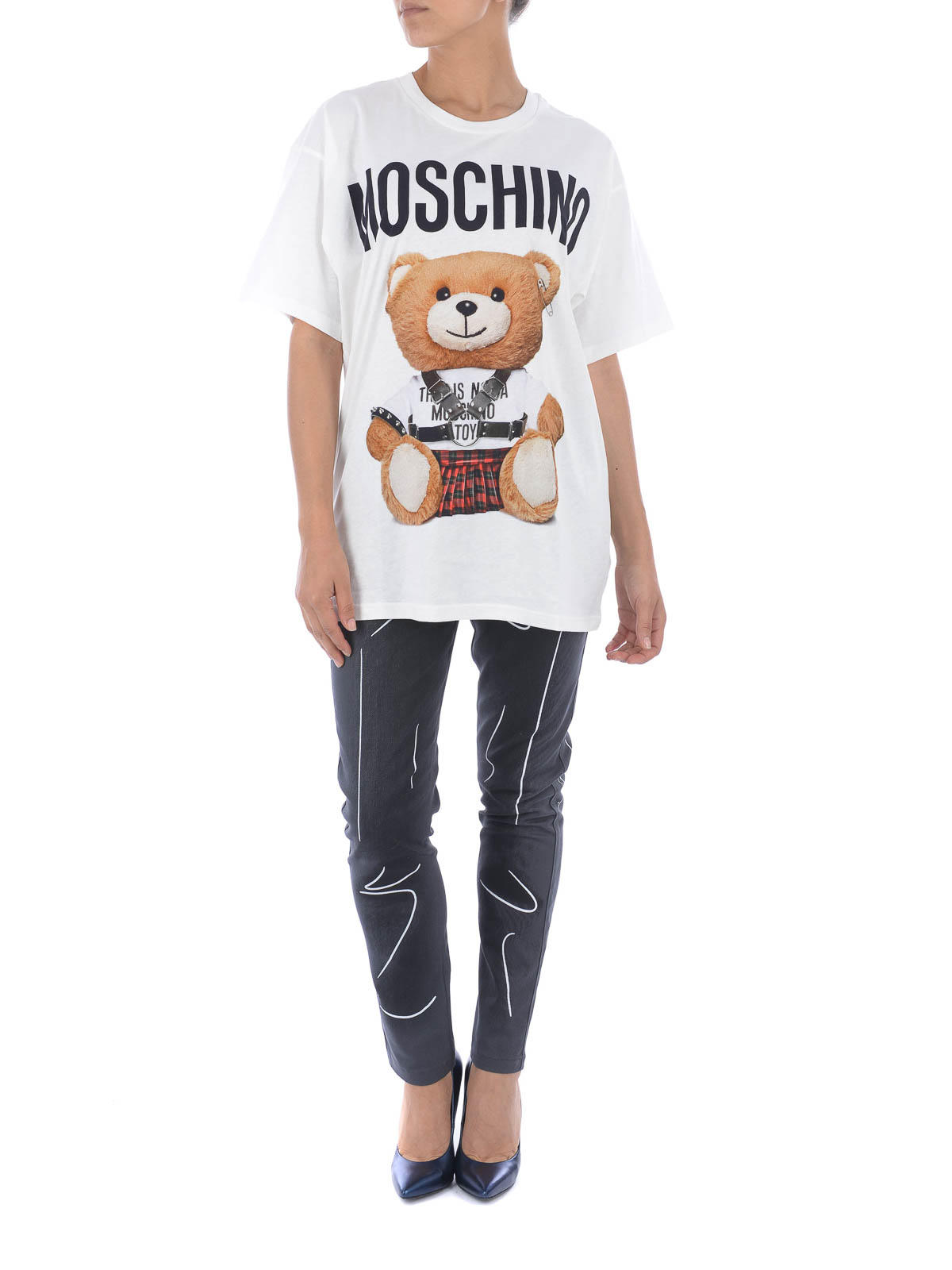 Rust Håndværker storm T-shirts Moschino - Teddy Bear cotton T-shirt - 07045540A1001