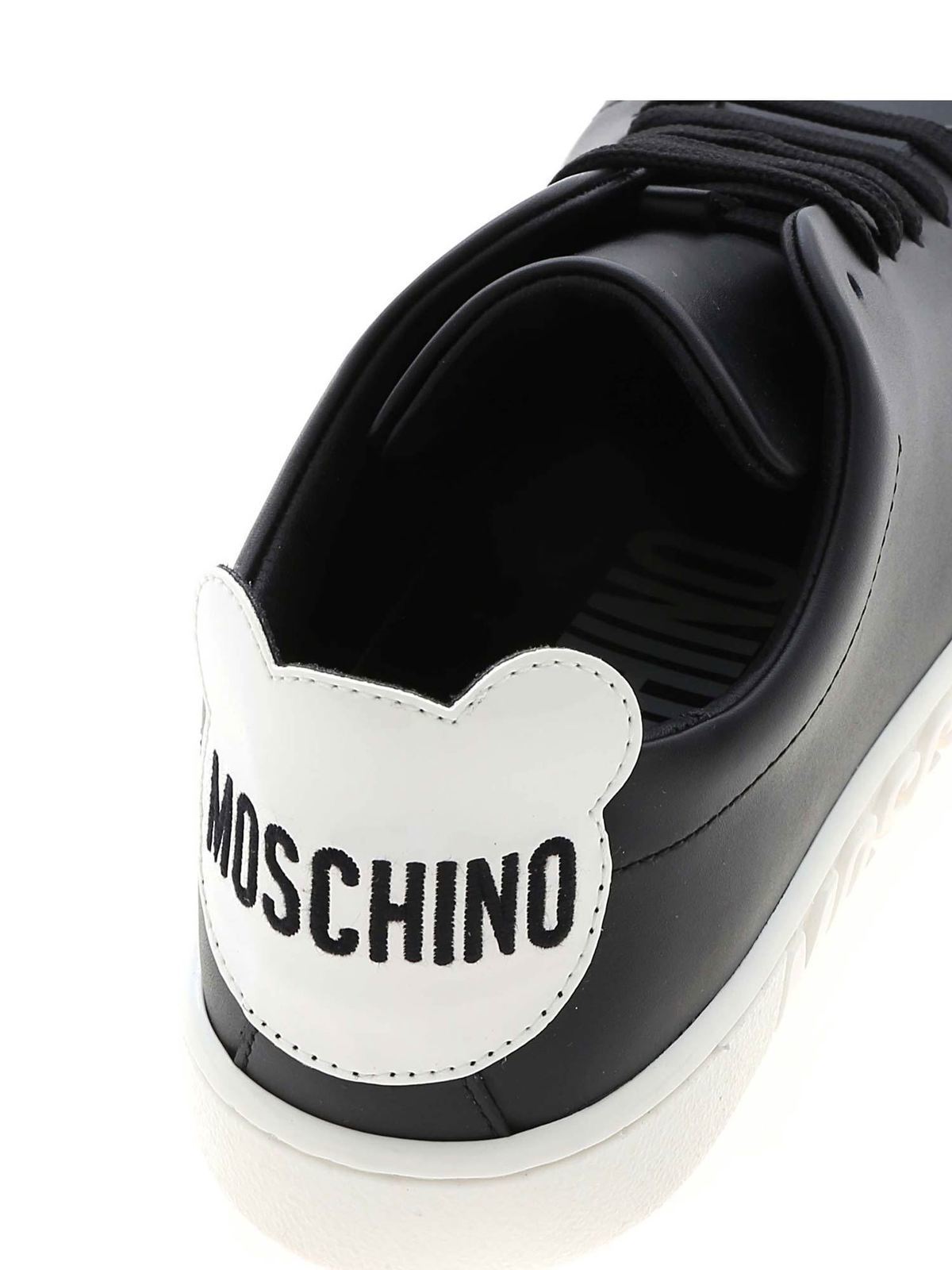 Shop Moschino Teddy Bear Sneakers In Black In Negro