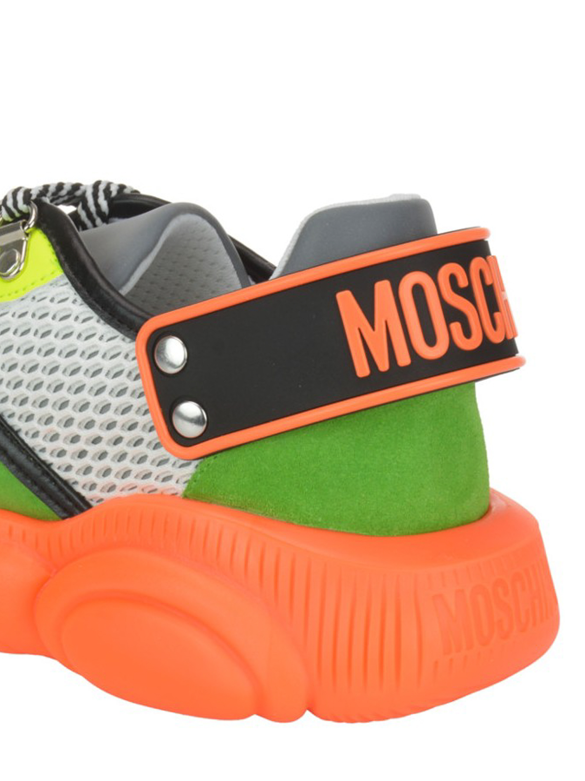Moschino Fluo Teddy Florescent Shoes Moschino Teddy florescent yellow sole sneakers|MB15503G28100400 main image 4