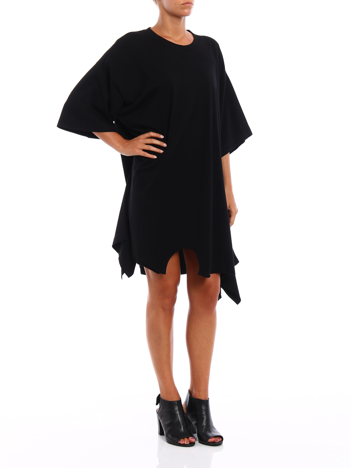 maison margiela asymmetric dress Asymmetrical Midi Dress in Black/Butter main image 1
