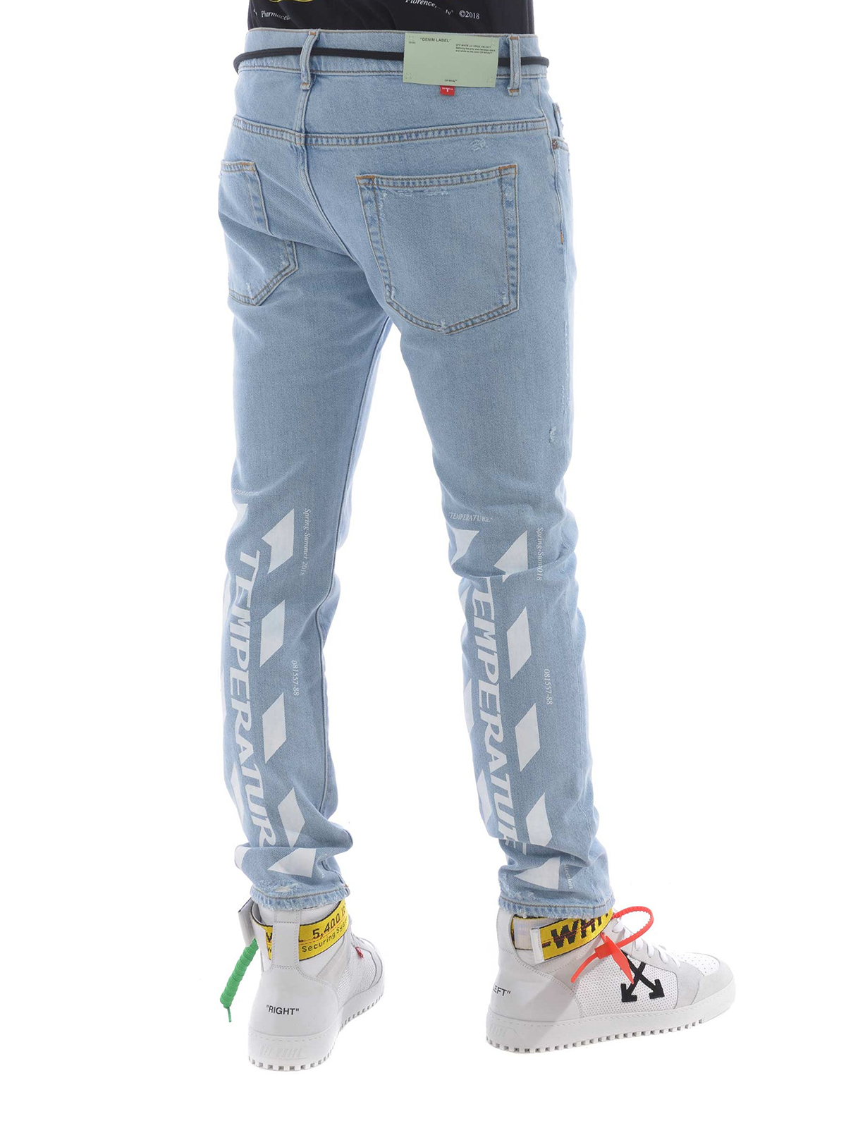 jeans Off-White - Temperature print skinny jeans OMYA001S188130197101