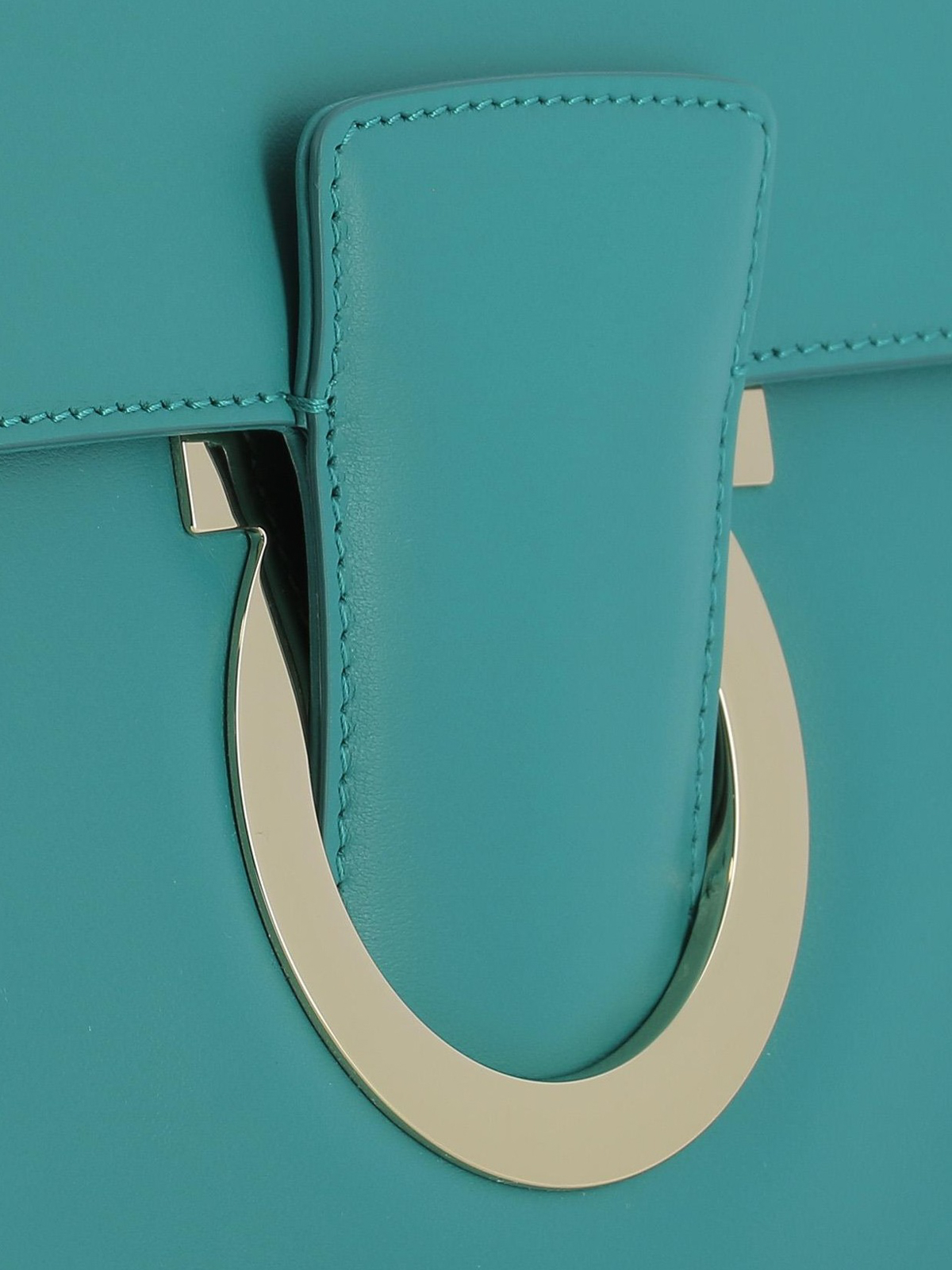 Ferragamo Thalia teal green leather bag - Green - Women|683691