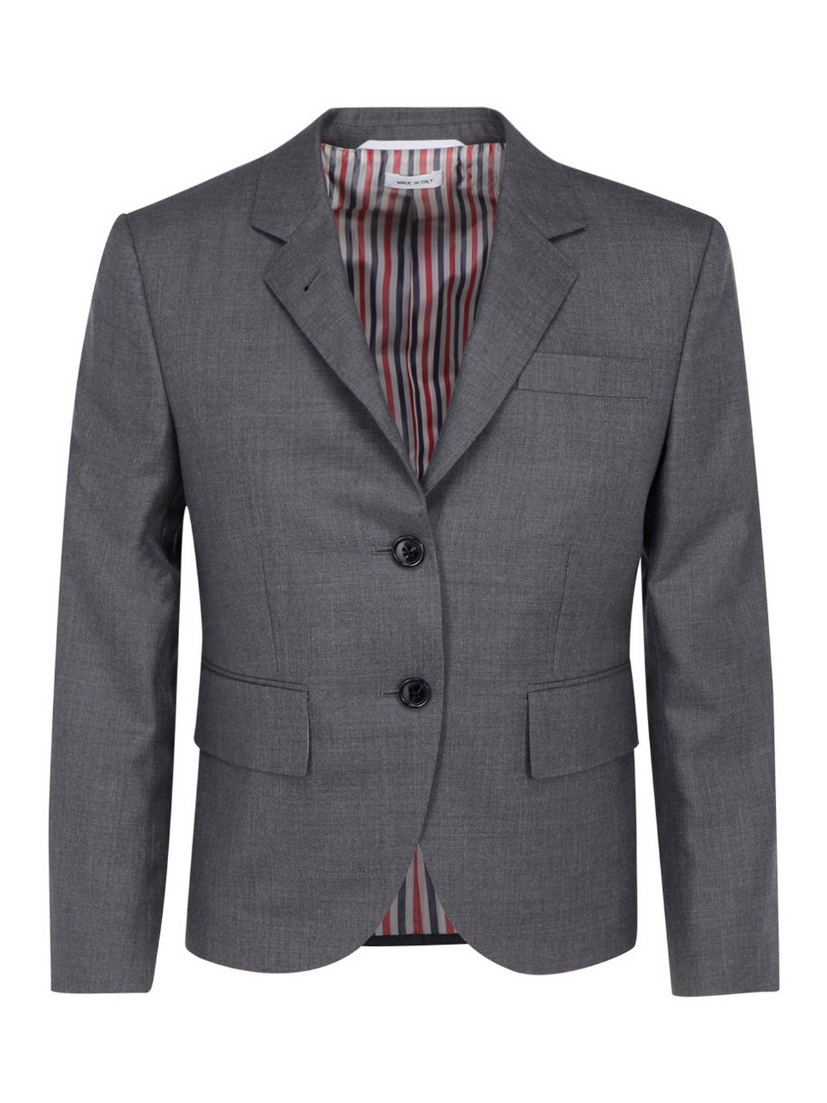 Shop Thom Browne Mélange Wool Single Breasted Blazer In Grey