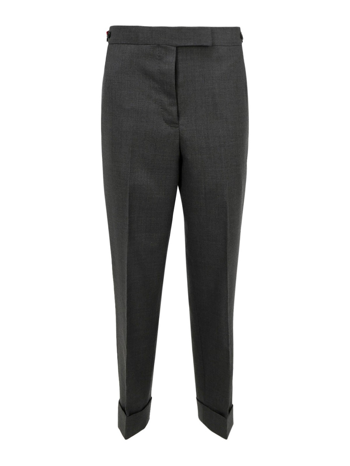 Thom Browne Mélange Wool Trousers In Gris