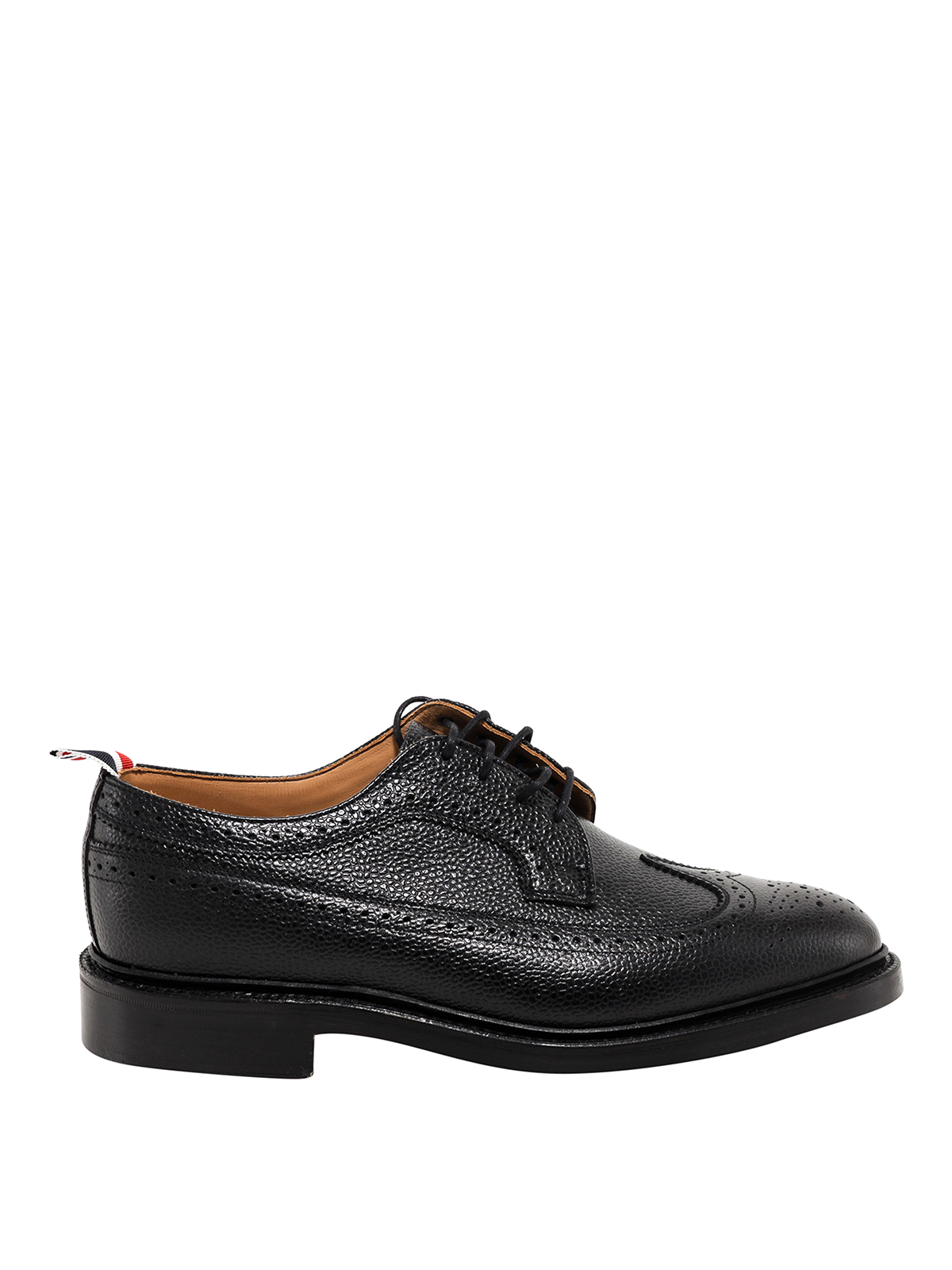 Shop Thom Browne Hammered Leather Lace-ups In Black