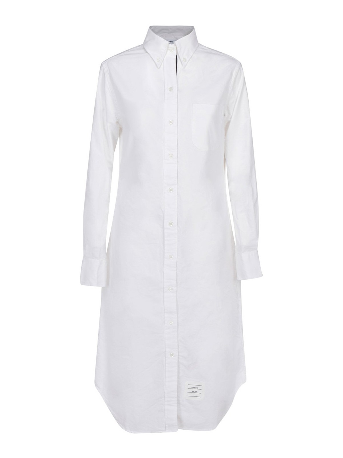 Thom Browne Cotton Poplin Shirt Dress In White