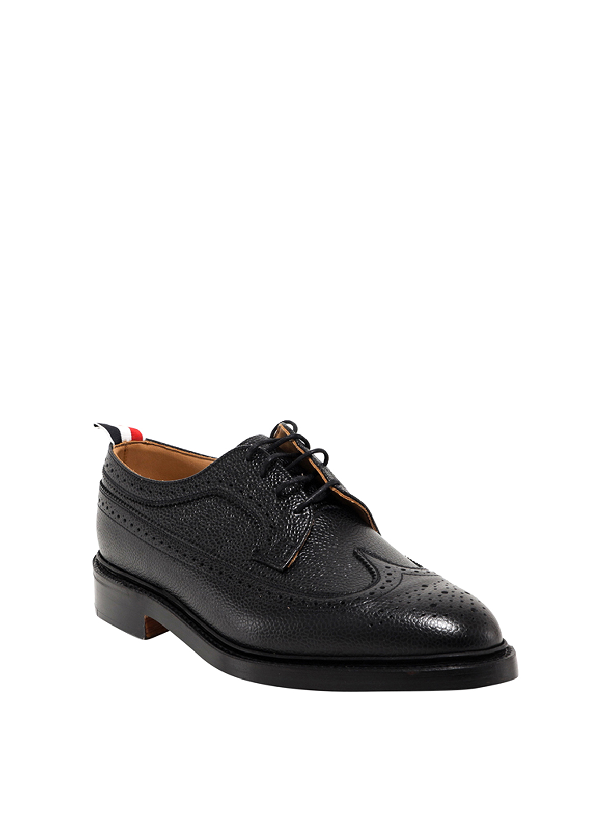 Shop Thom Browne Hammered Leather Lace-ups In Black