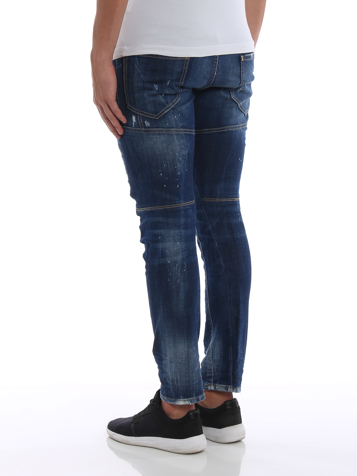 Dsquared2 Tidy Biker long crotch tight bottom jeans