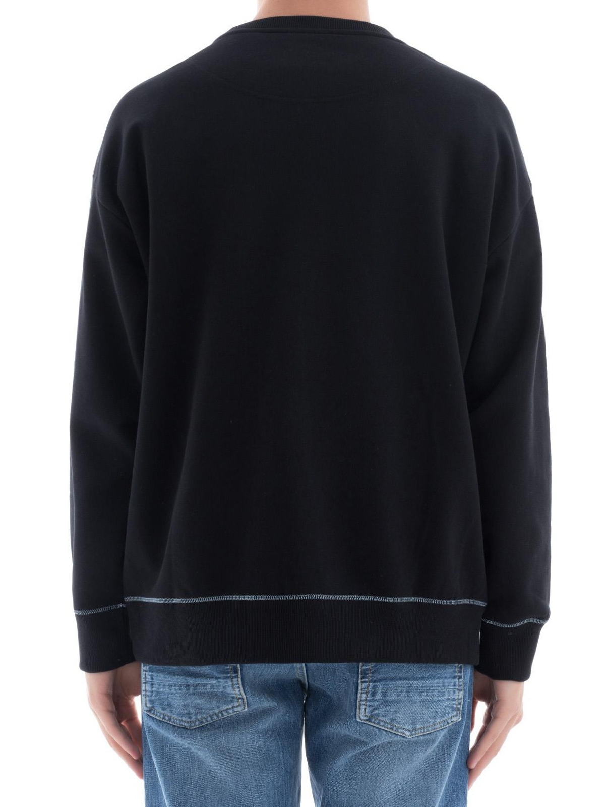 Kenzo Tiger contrasting stitching black sweatshirt|F865SW1984XE99