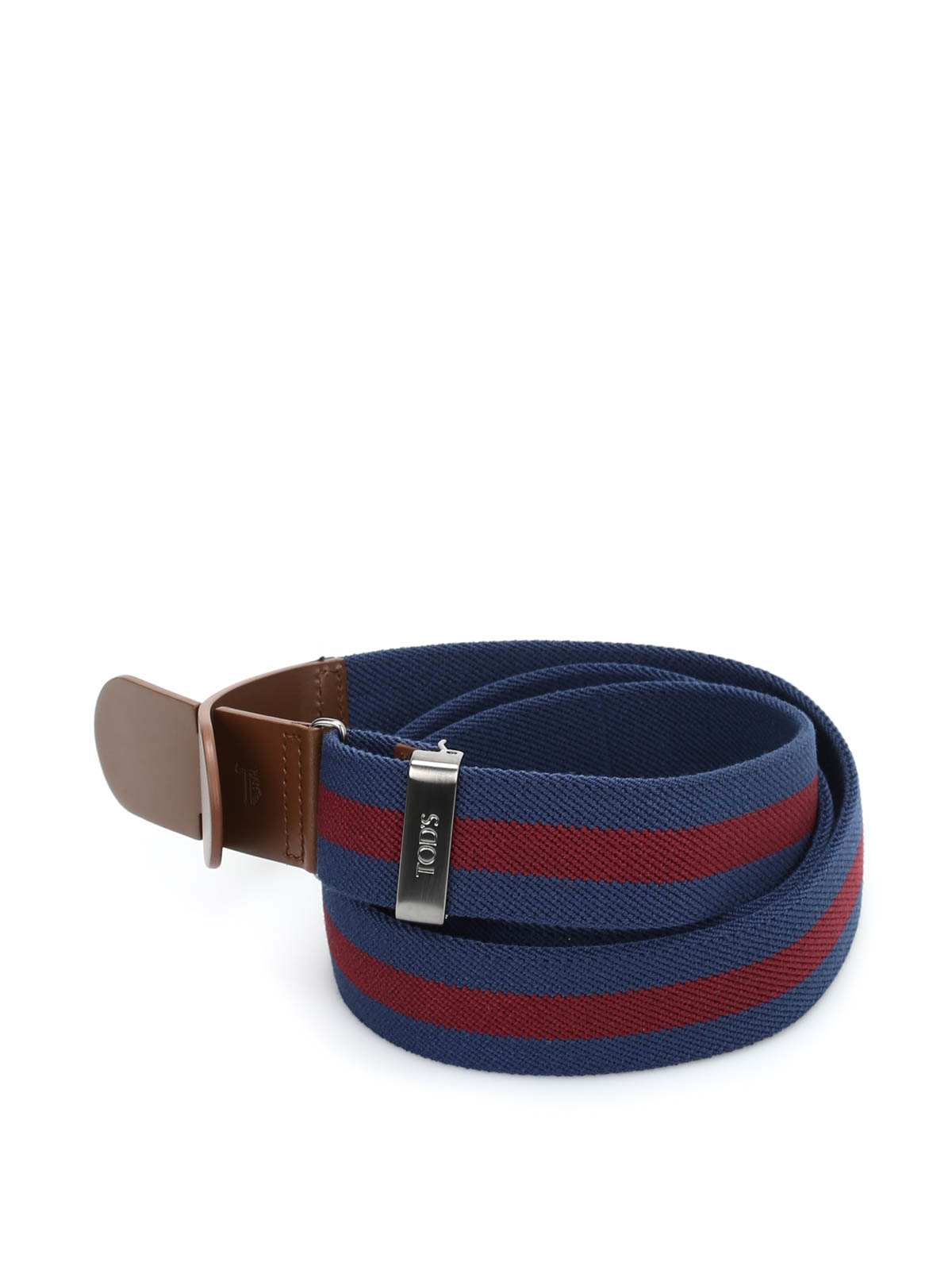 Shop Tod's Canvas And Leather Belt In Multicolor