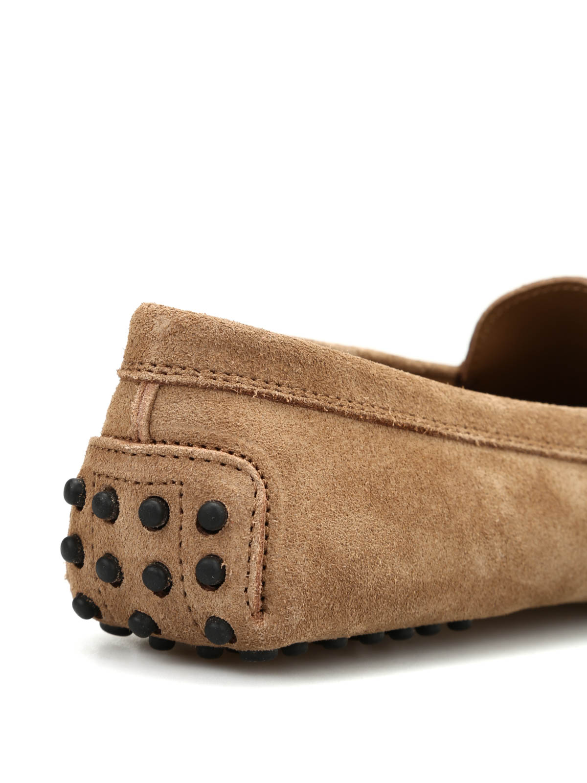 Shop Tod's Gommini Suede Loafers In Marrón Claro