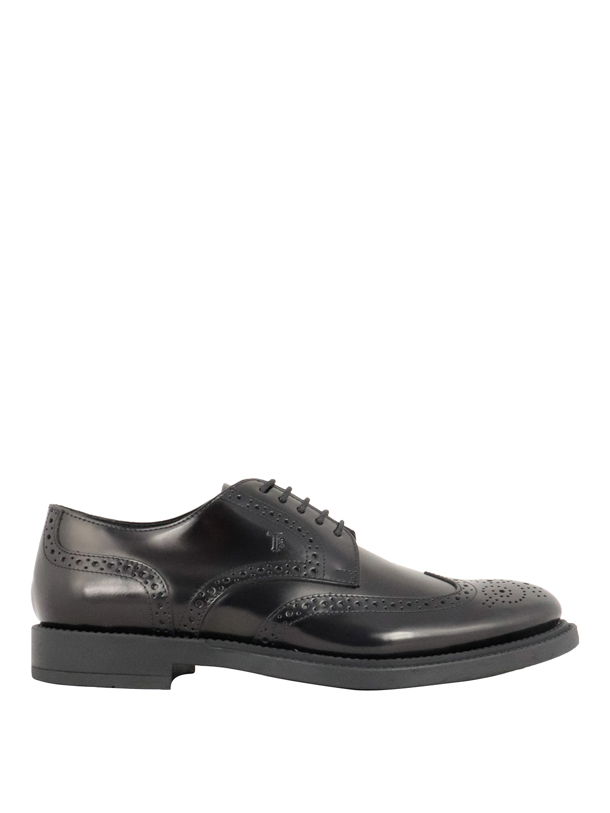 Shop Tod's Smooth Brogue Shoes In Negro