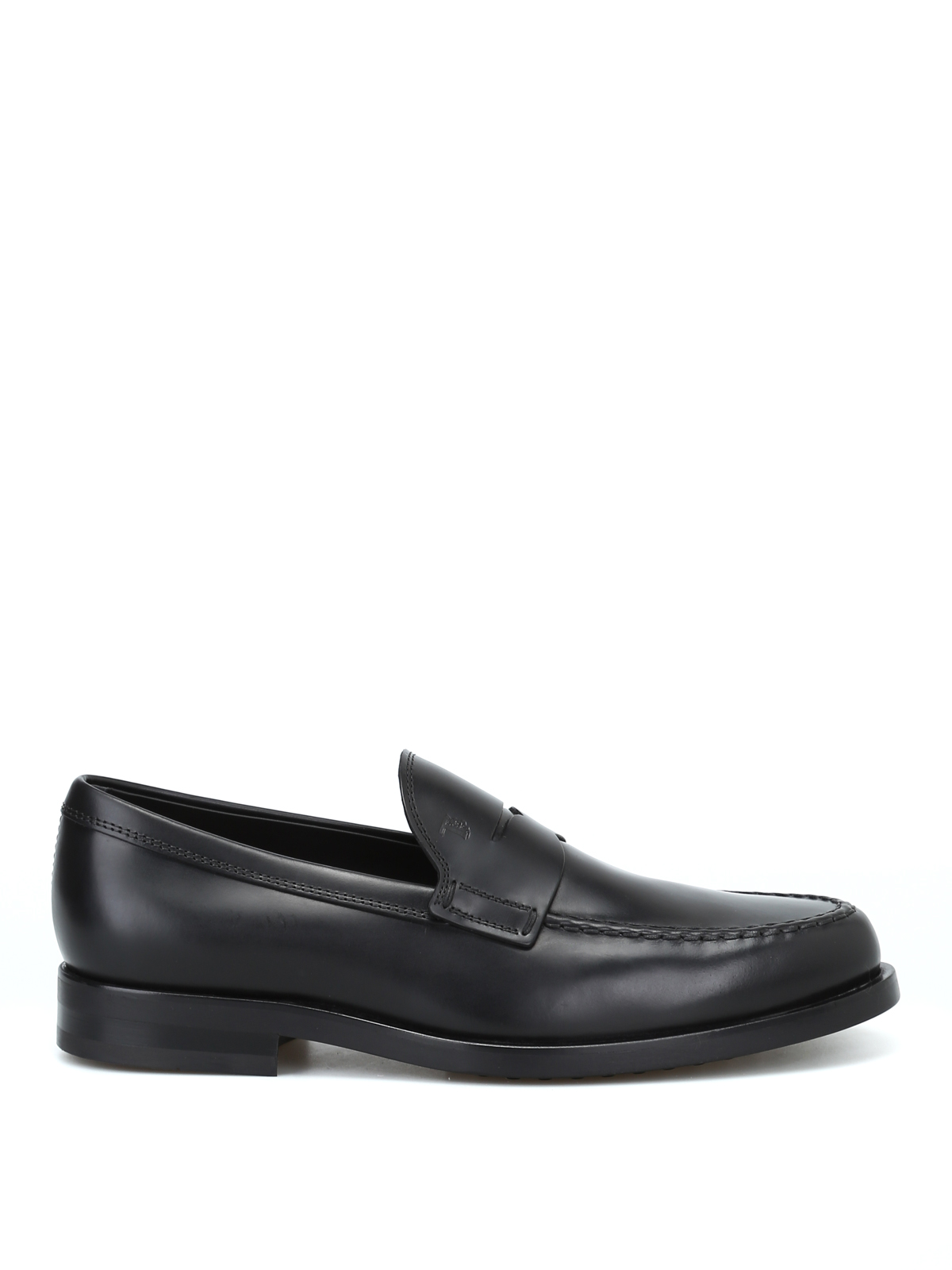 Tod's Black Leather Formal Loafers In Negro