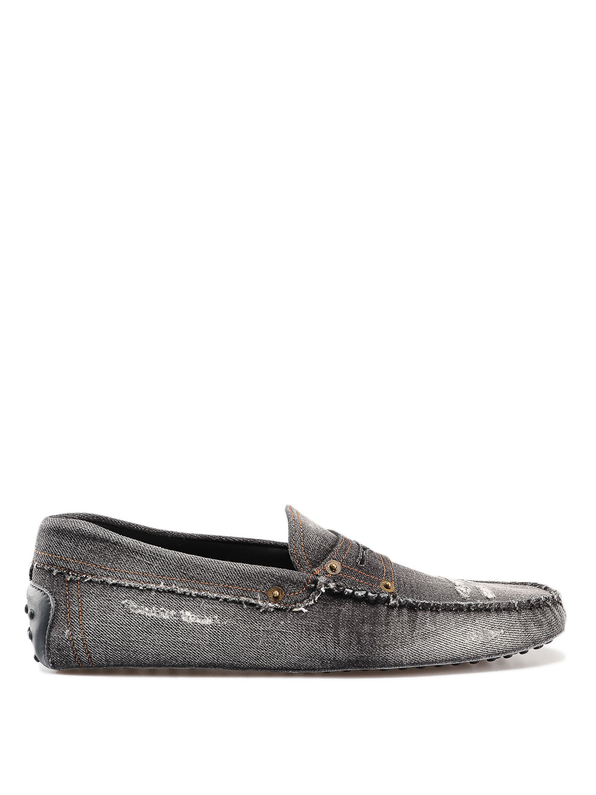 Tod\'s Men\'s Distressed Gray Loafers Tod main image 4