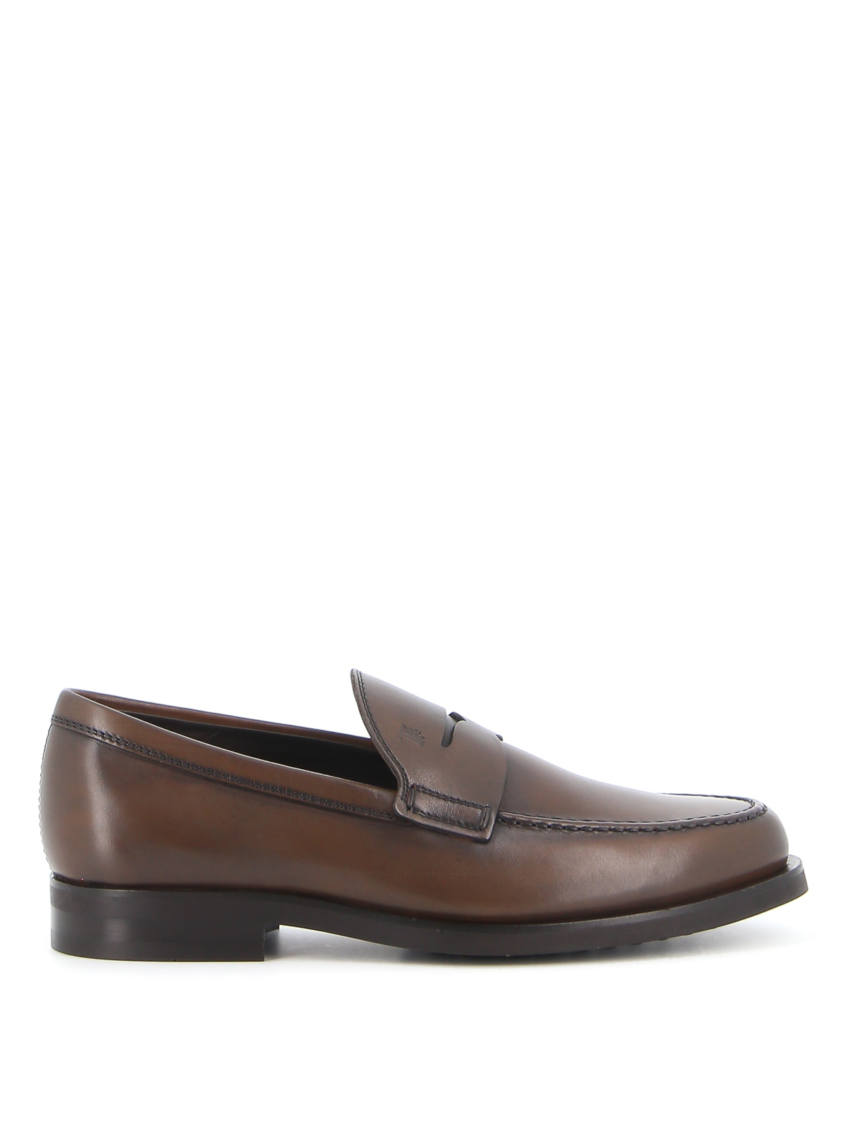 Tod's Loafers In Brown Antique-effect Leather In Marrón