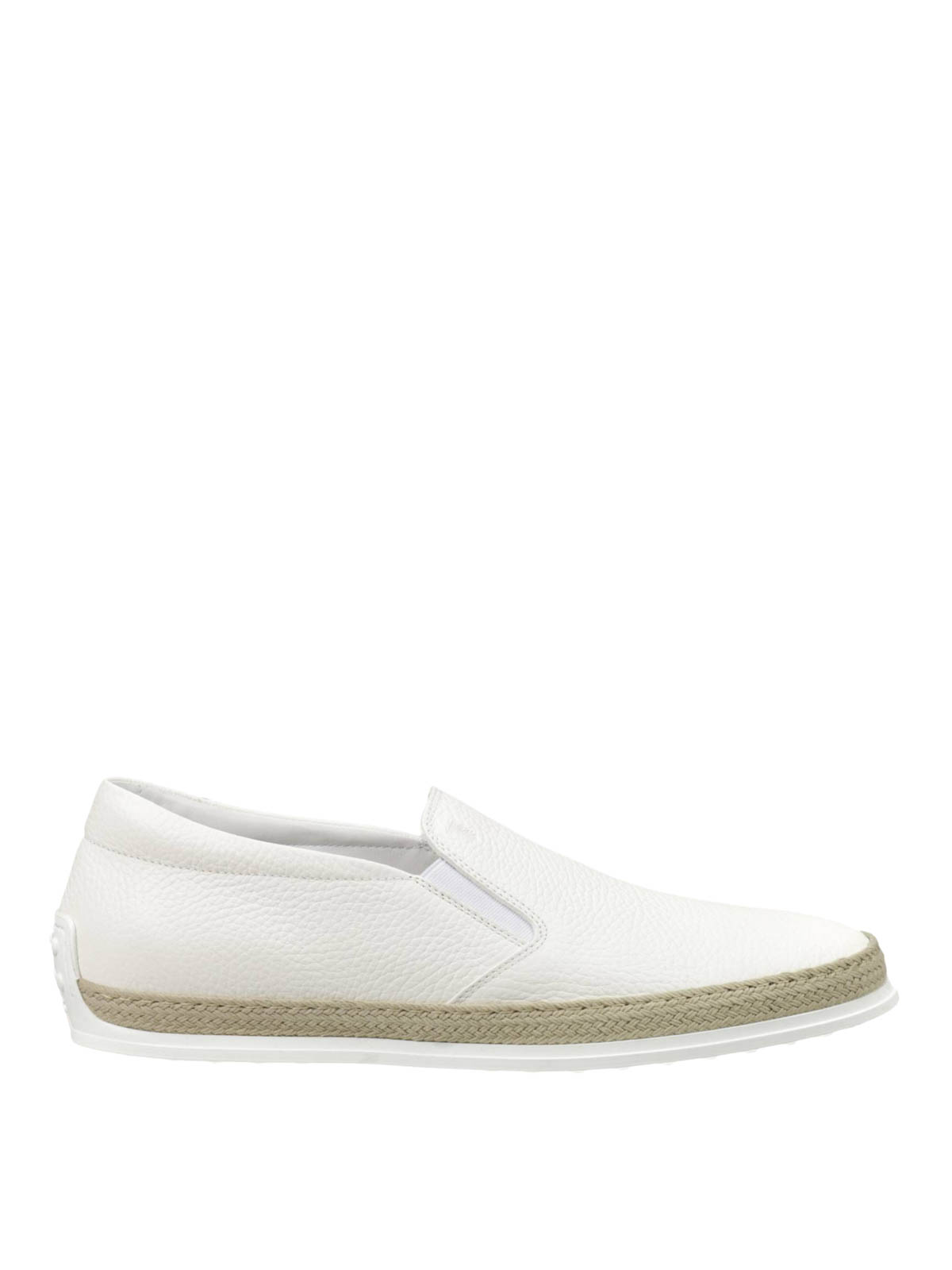 Shop Tod's Leather Slippers In Blanco