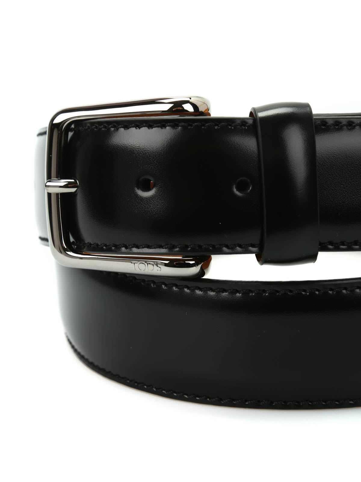 Shop Tod's Brushed Leather Belt In Negro
