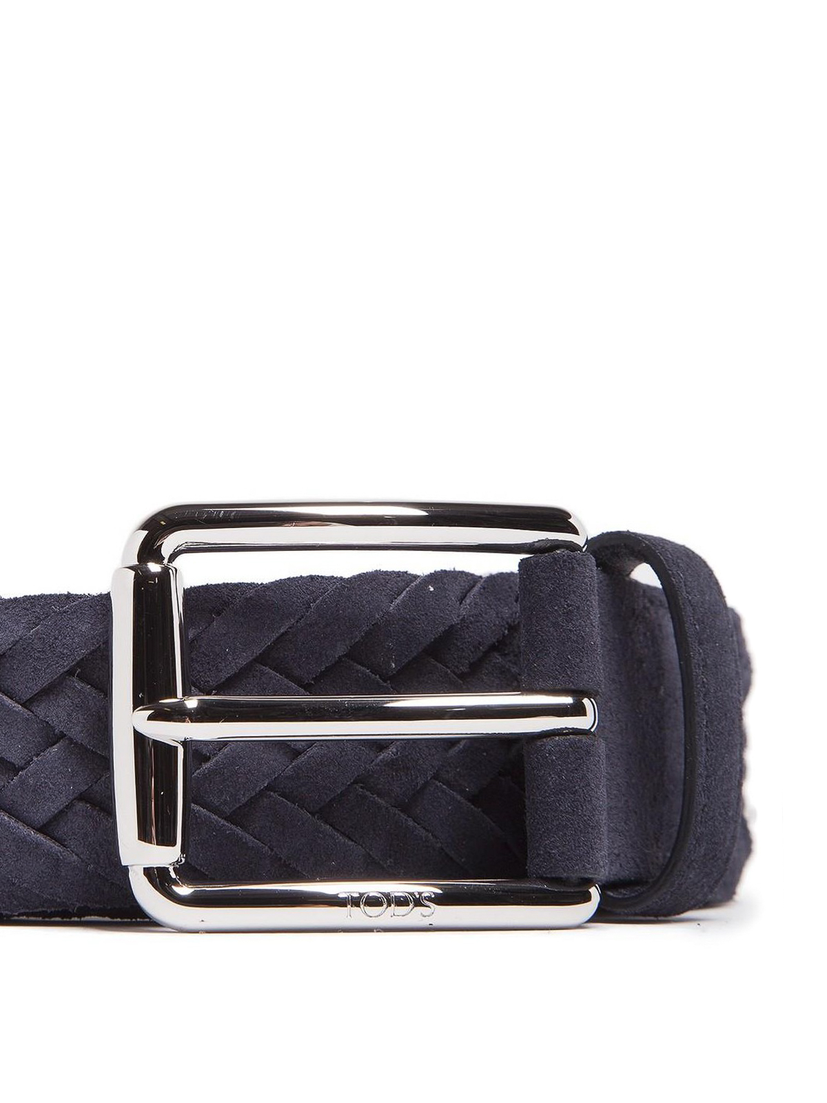 Shop Tod's Woven Leather Belt In Azul