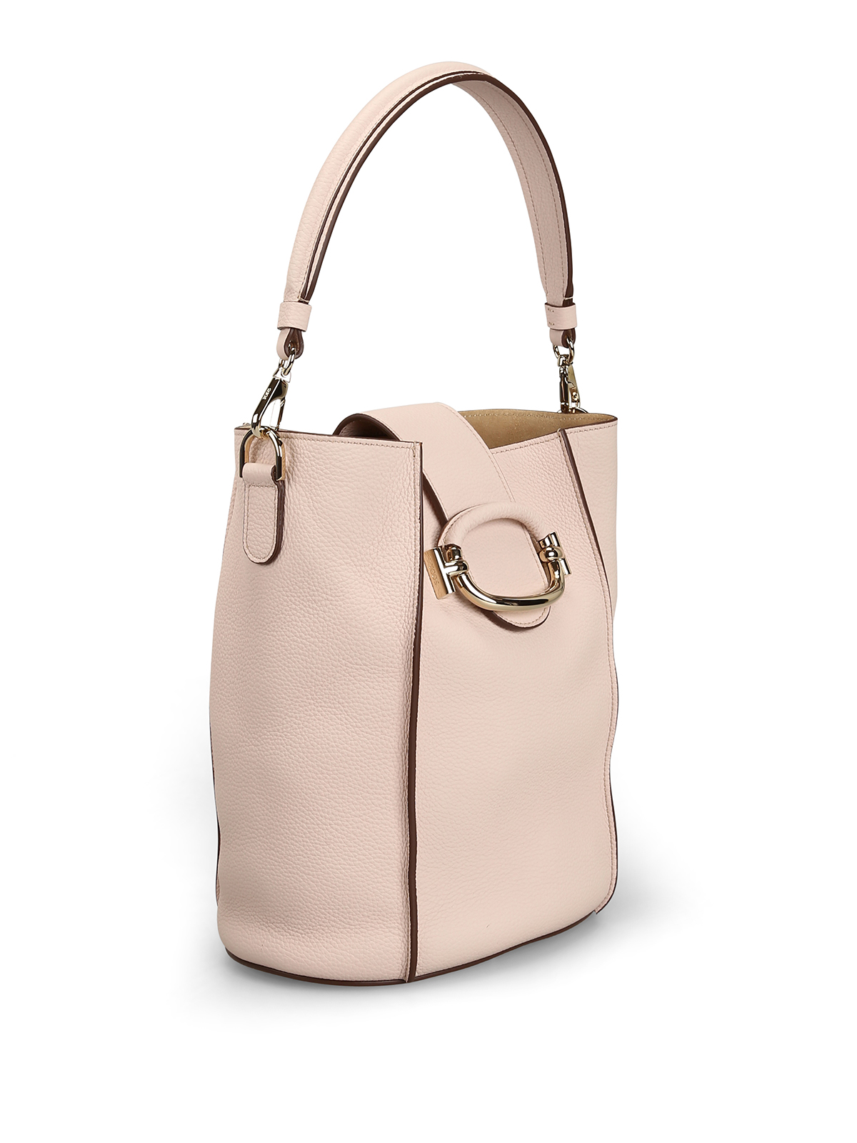 Tod's Double T small beige leather bucket bag