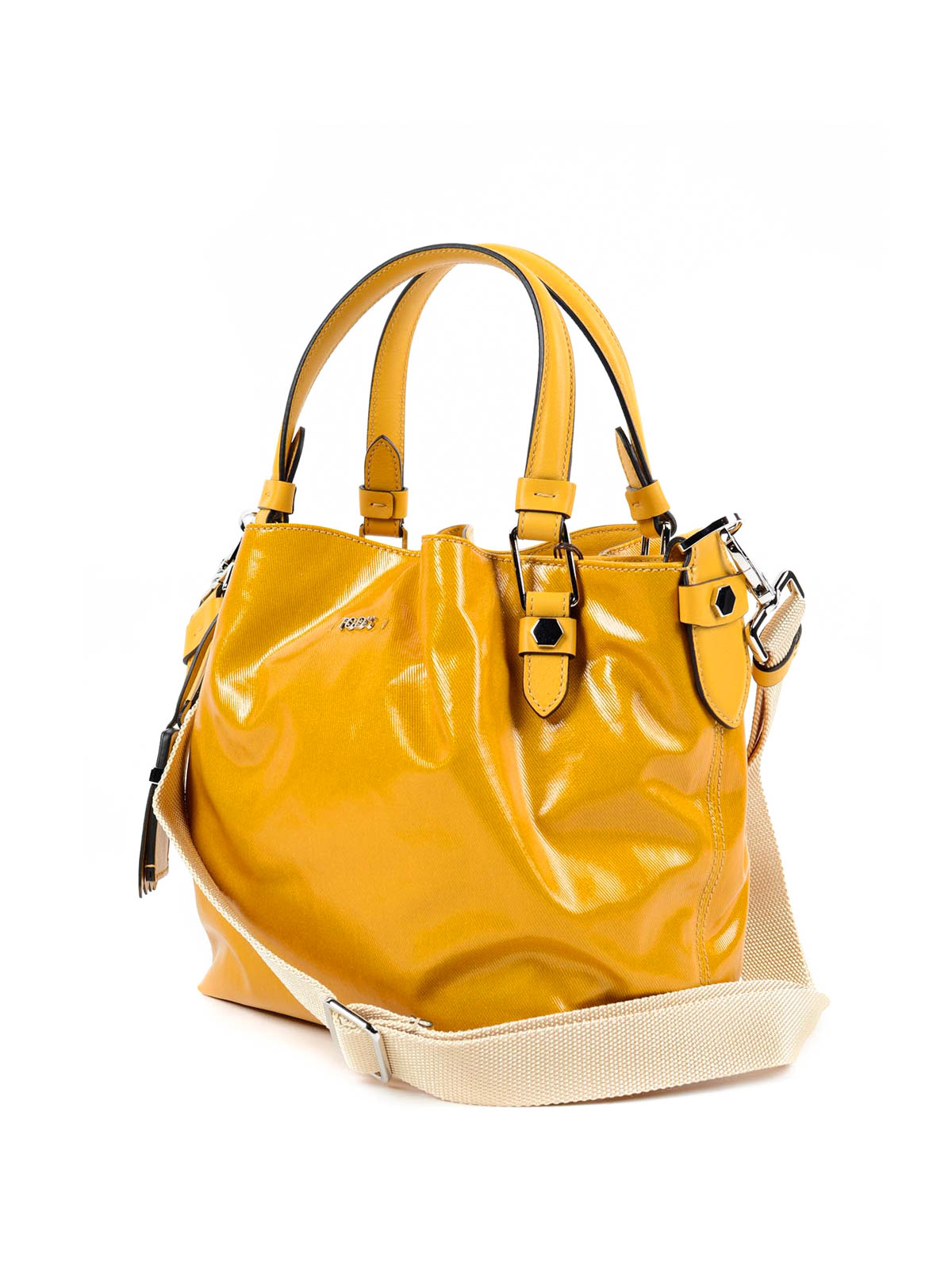 Tod's Patent Coated Canvas Bucket Bag