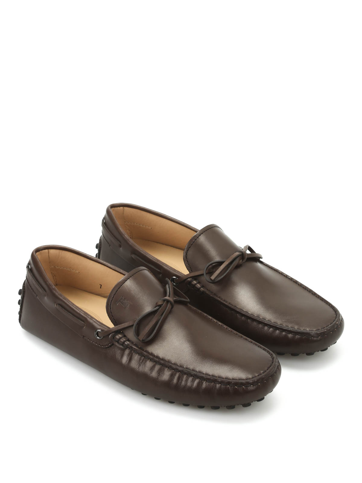 Tod\'s Black Leather Loafers with Tan Laces. TOD main image 2