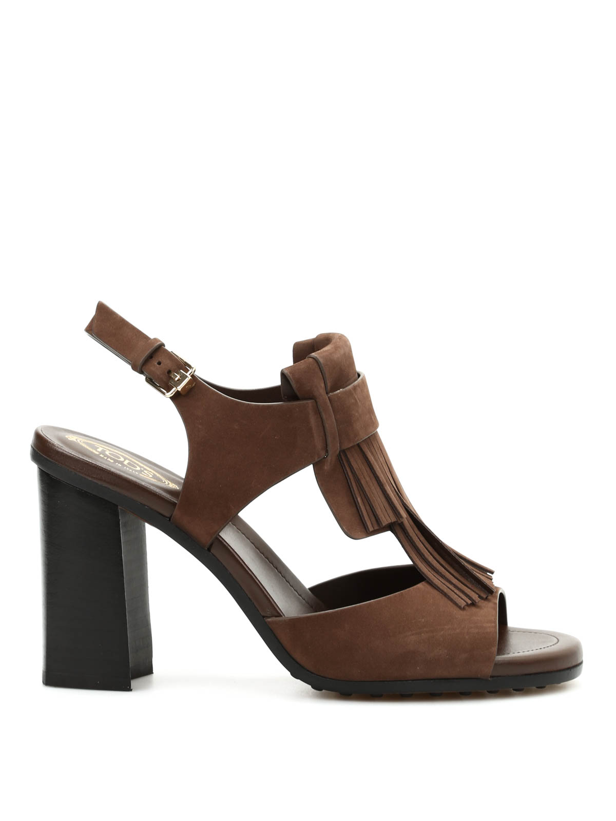 関税送料込Tods Leather Fringe Sandals Woman BLACK Sandals in Leather XXW11K0FH50GOC40MB999 | Tods