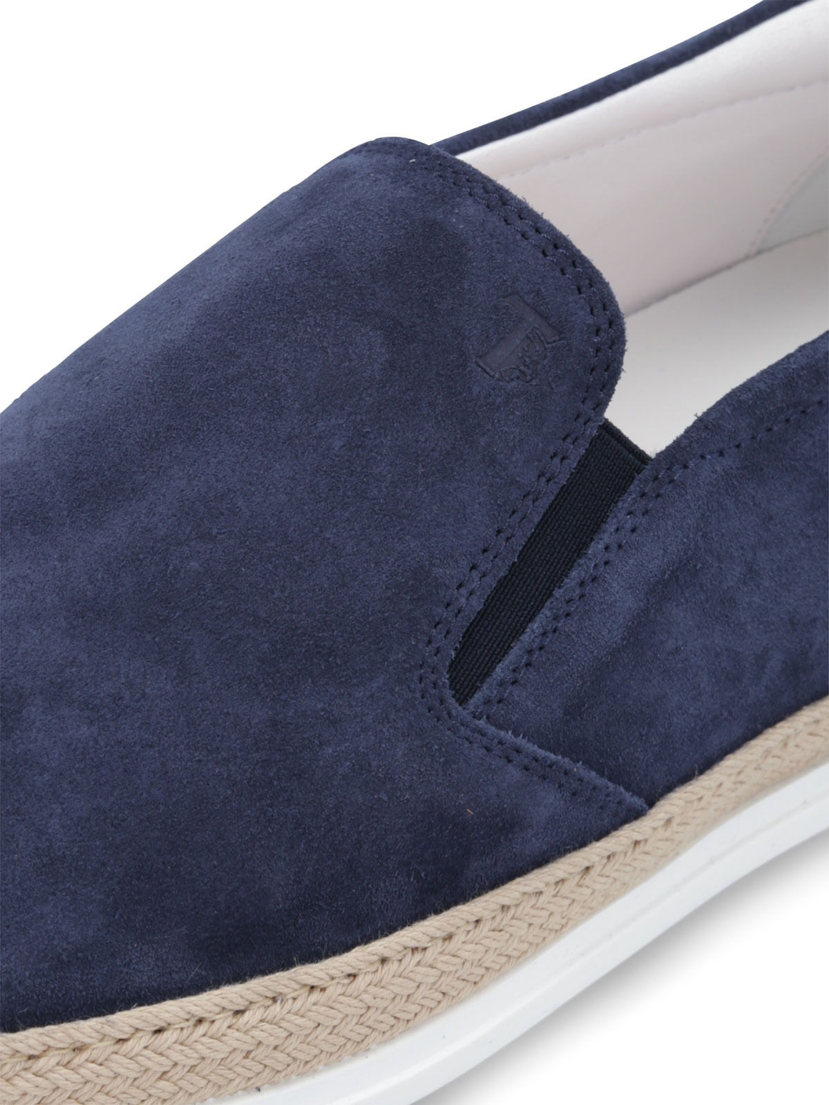 Shop Tod's Suede Slippers In Azul