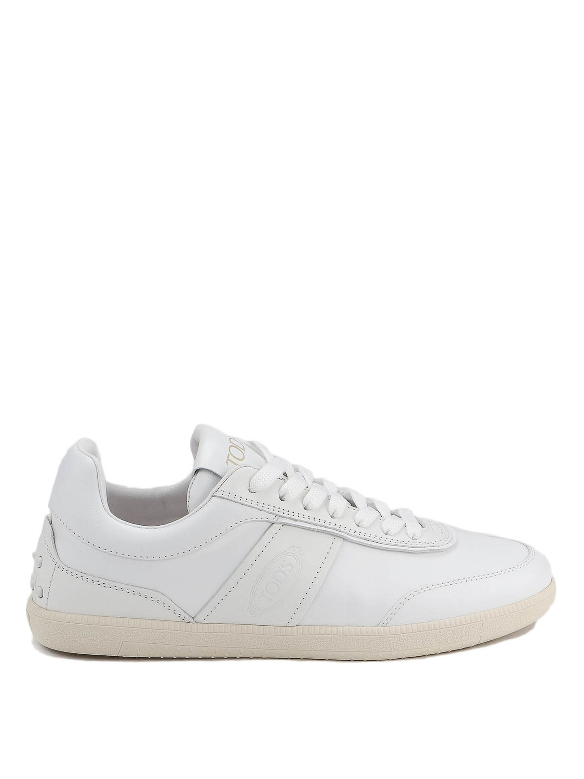 Shop Tod's Leather Lace-up Sneakers In White