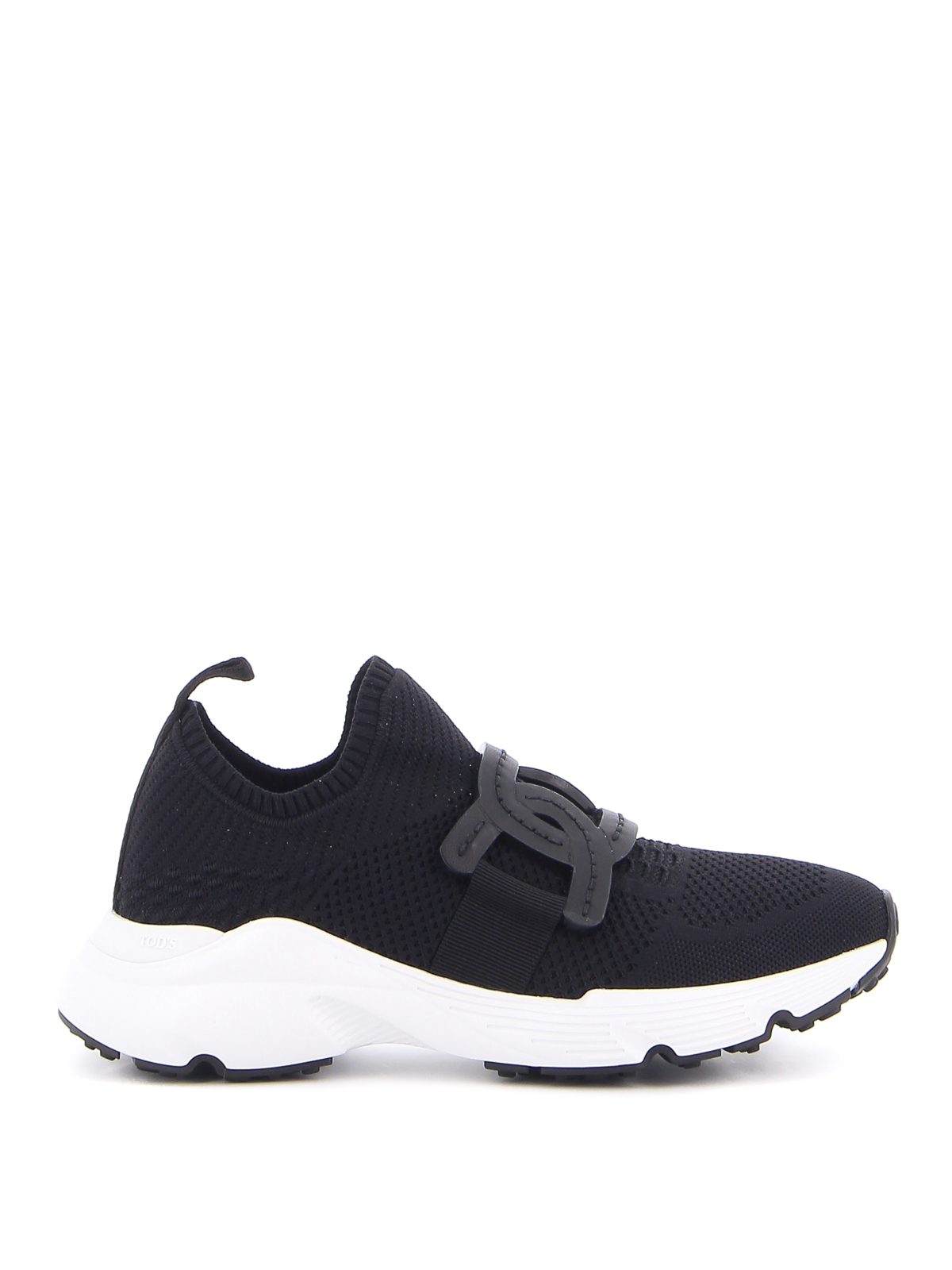 Shop Tod's Tech Fabric Slip On Sneakers In Black