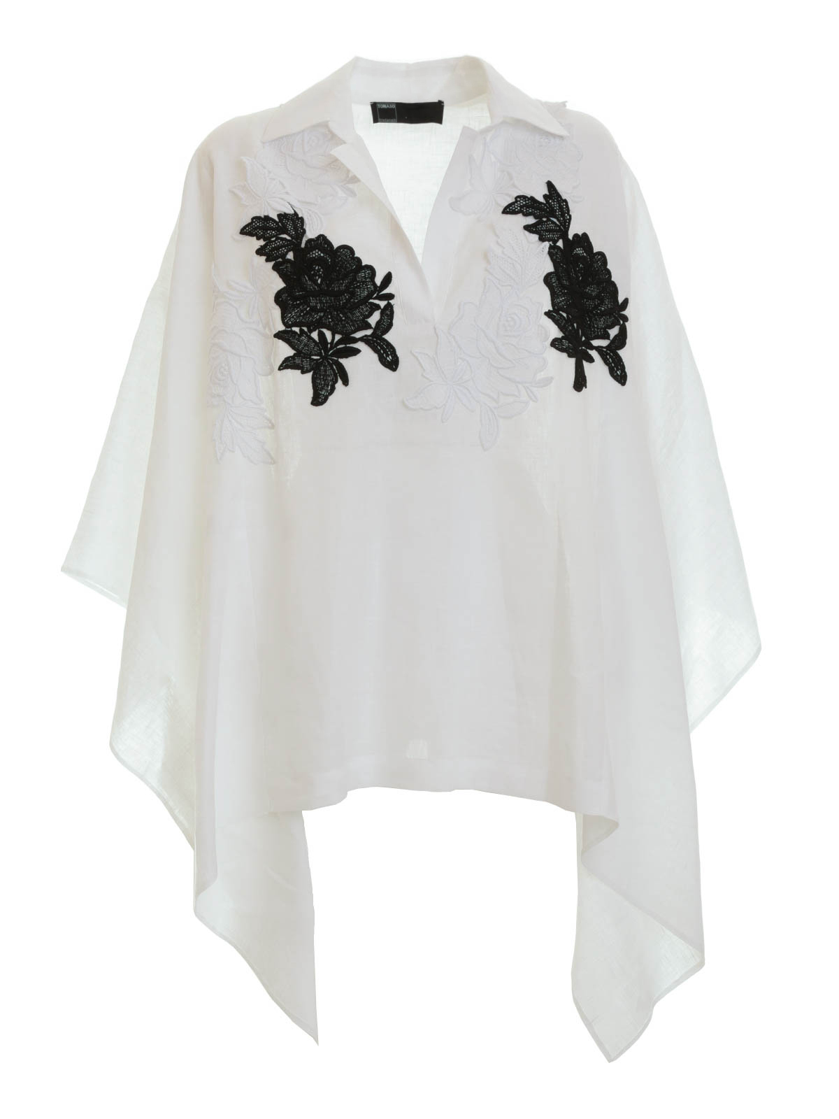 Tunics Tomaso Stefanelli - Embroidered linen tunic - TSTS45821B0110