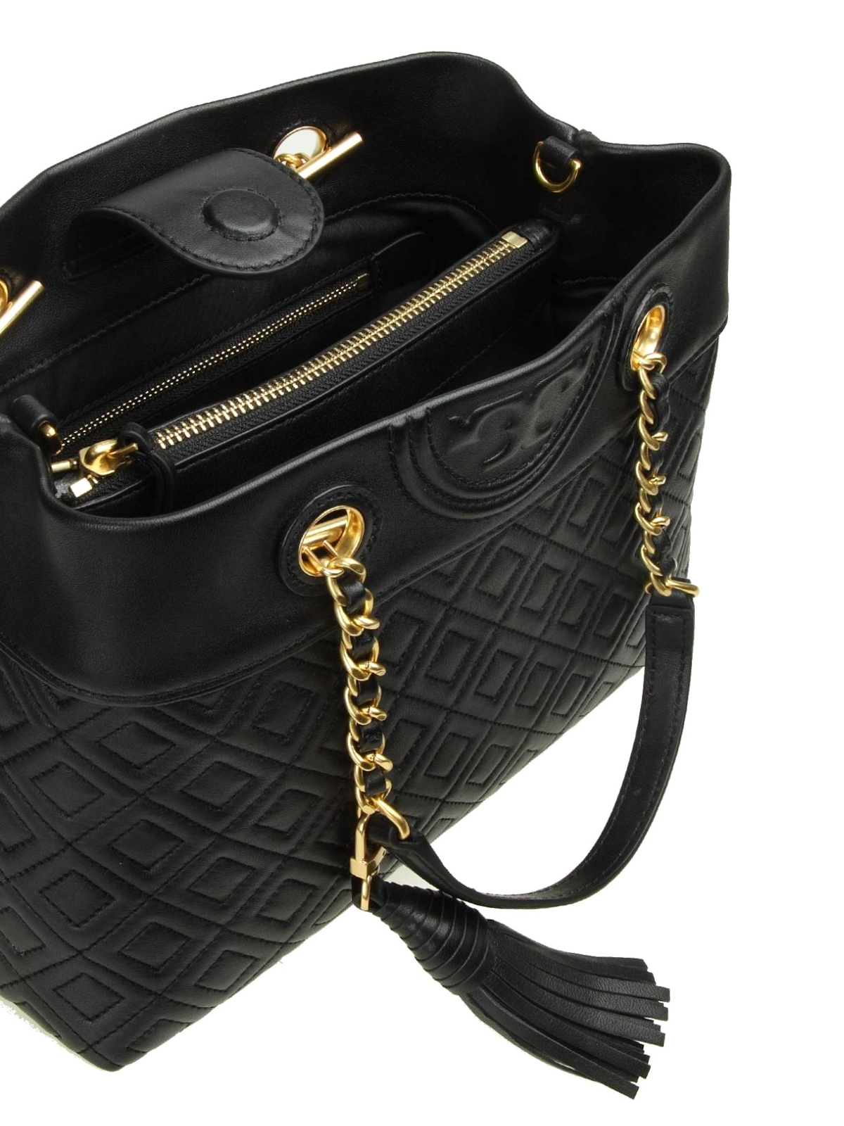 Tory Burch Fleming Small black leather shoulder bag