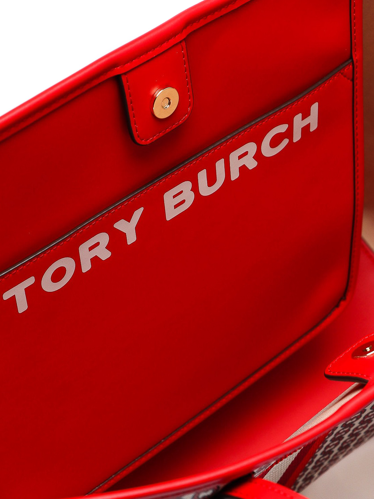 Tory Burch Red Coated Canvas Gemini Link Tote Tory Burch