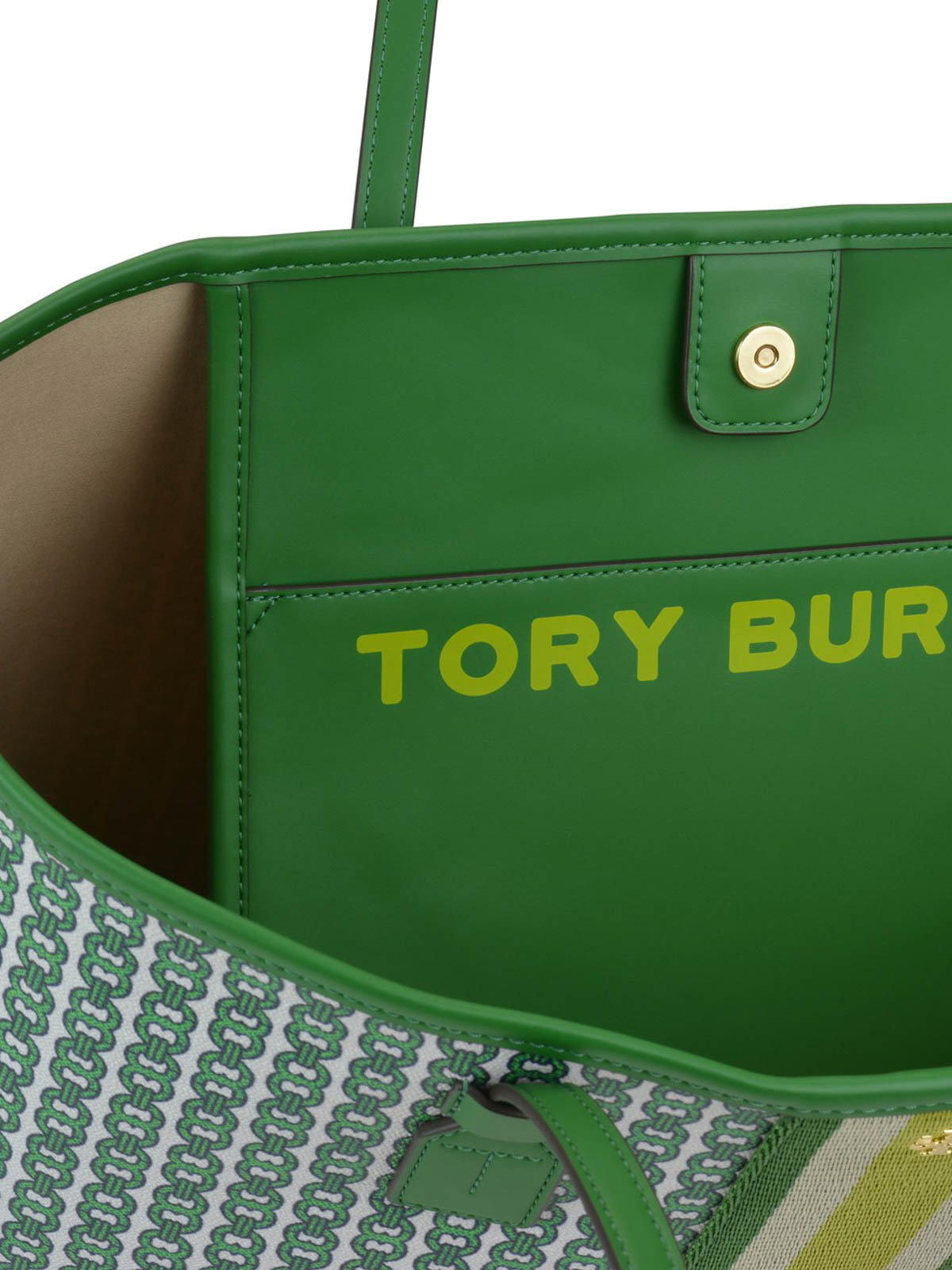 Tory Burch Green Gemini Link Tote Bag