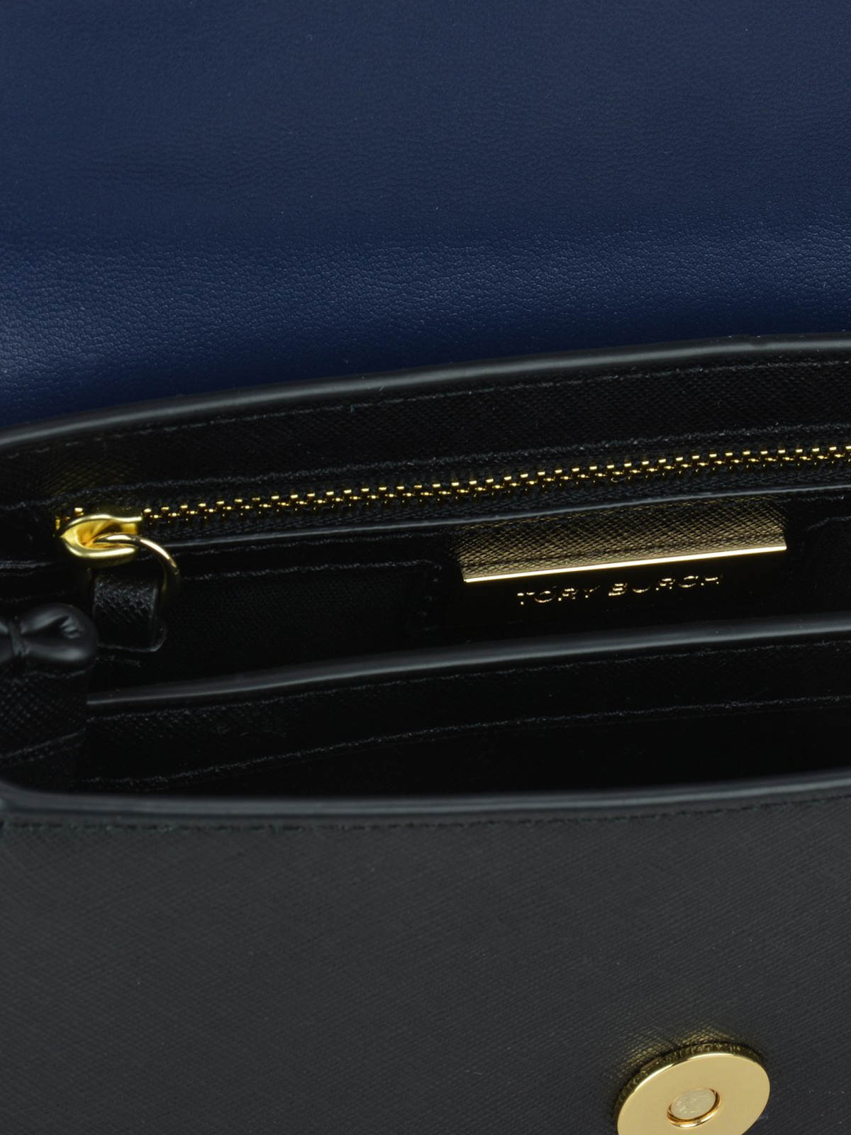 Robinson Round Saffiano Leather Crossbody Bag In Black/gold