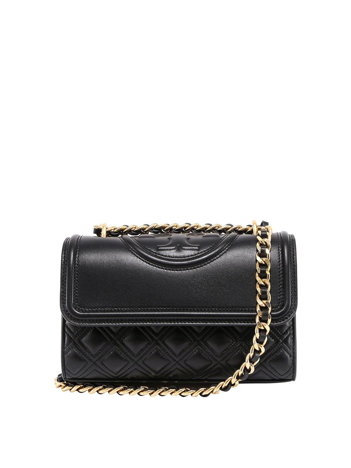 Shop Tory Burch Fleming Small Leather Bag In Negro
