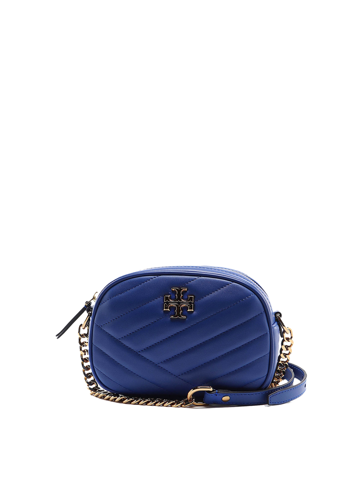 Small Kira Chevron Bag - Tory Burch - Blue - Leather