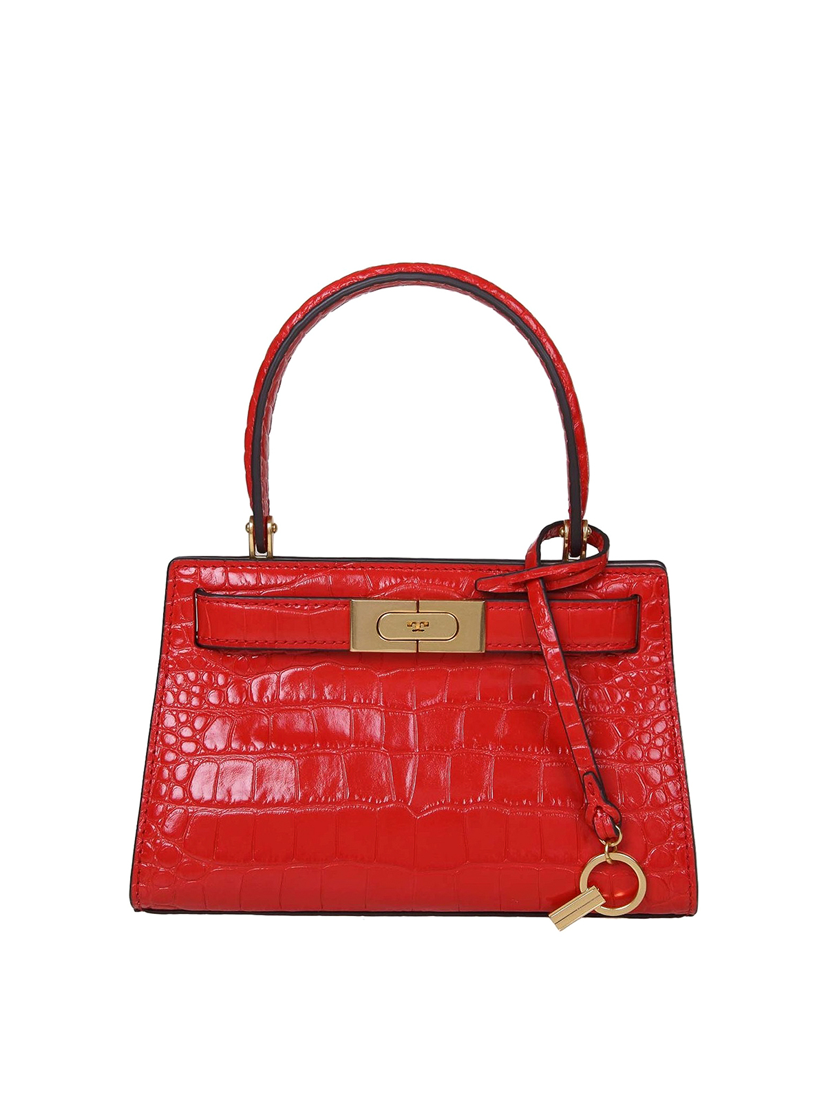 tory burch lee radziwill handbag Crocodile Embossed Burgundy