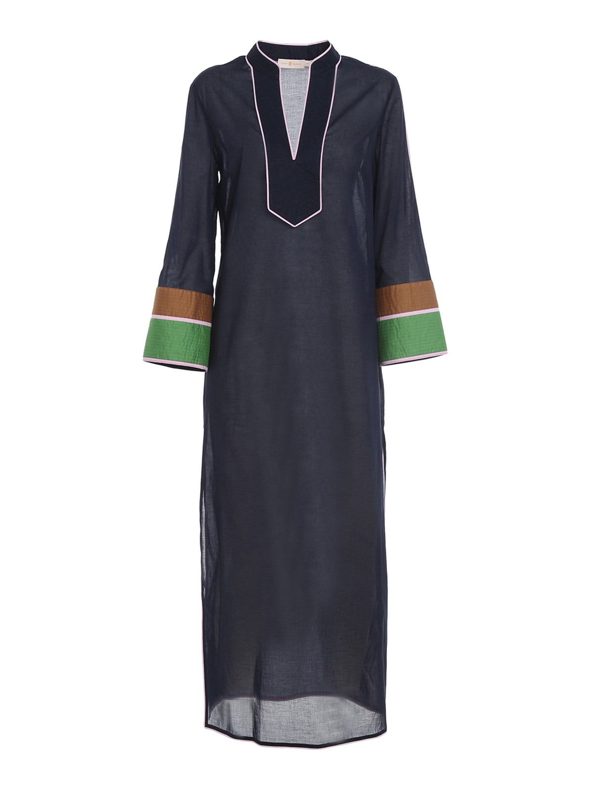 Tory Burch Cotton long caftan - Dark Blue - Women | 80151405