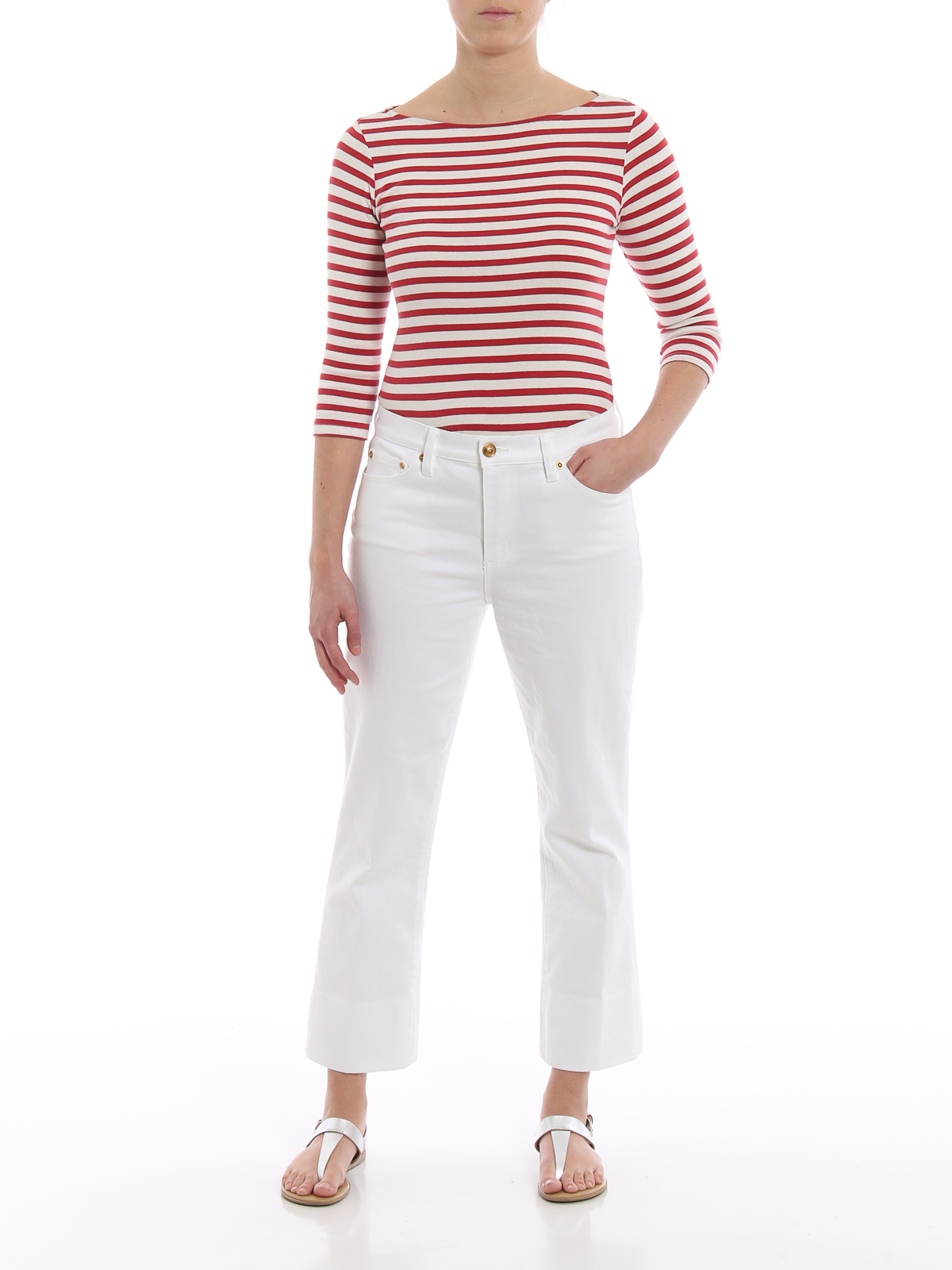デニム・ジーパン TORY BURCH White Stretch Denim Jeans Tory Burch Alana jeans - White - Women | 499140218420