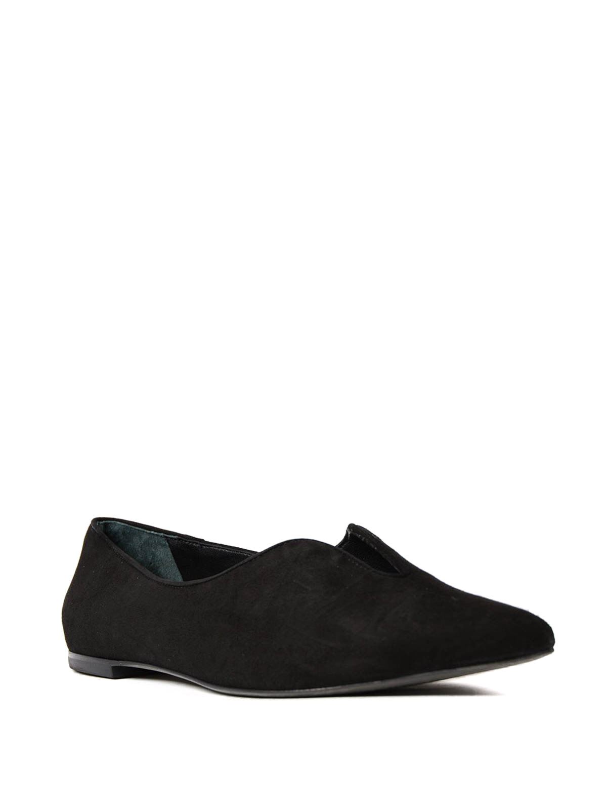 Tory burch black top suede flats