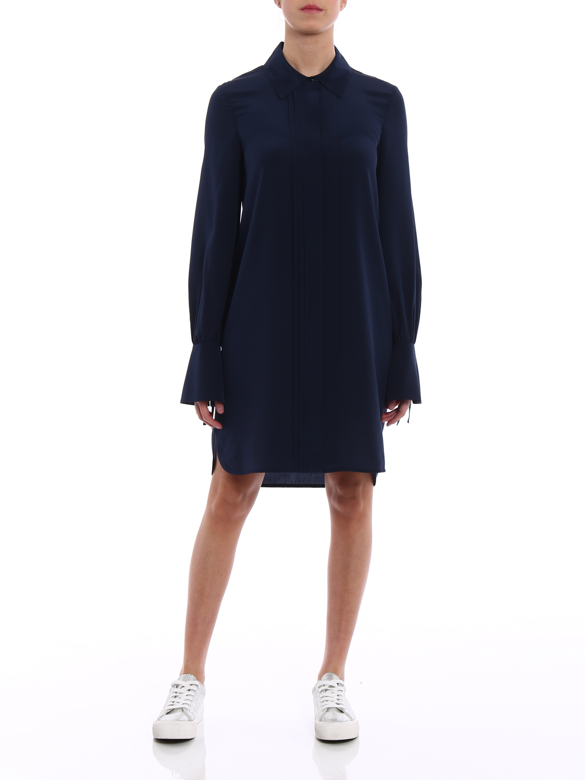 Tory Burch Kaylee silk shirt dress - Dark Blue - Women|44894405 Tory Burch Kaylee silk shirt dress - Dark Blue - Women|44894405
