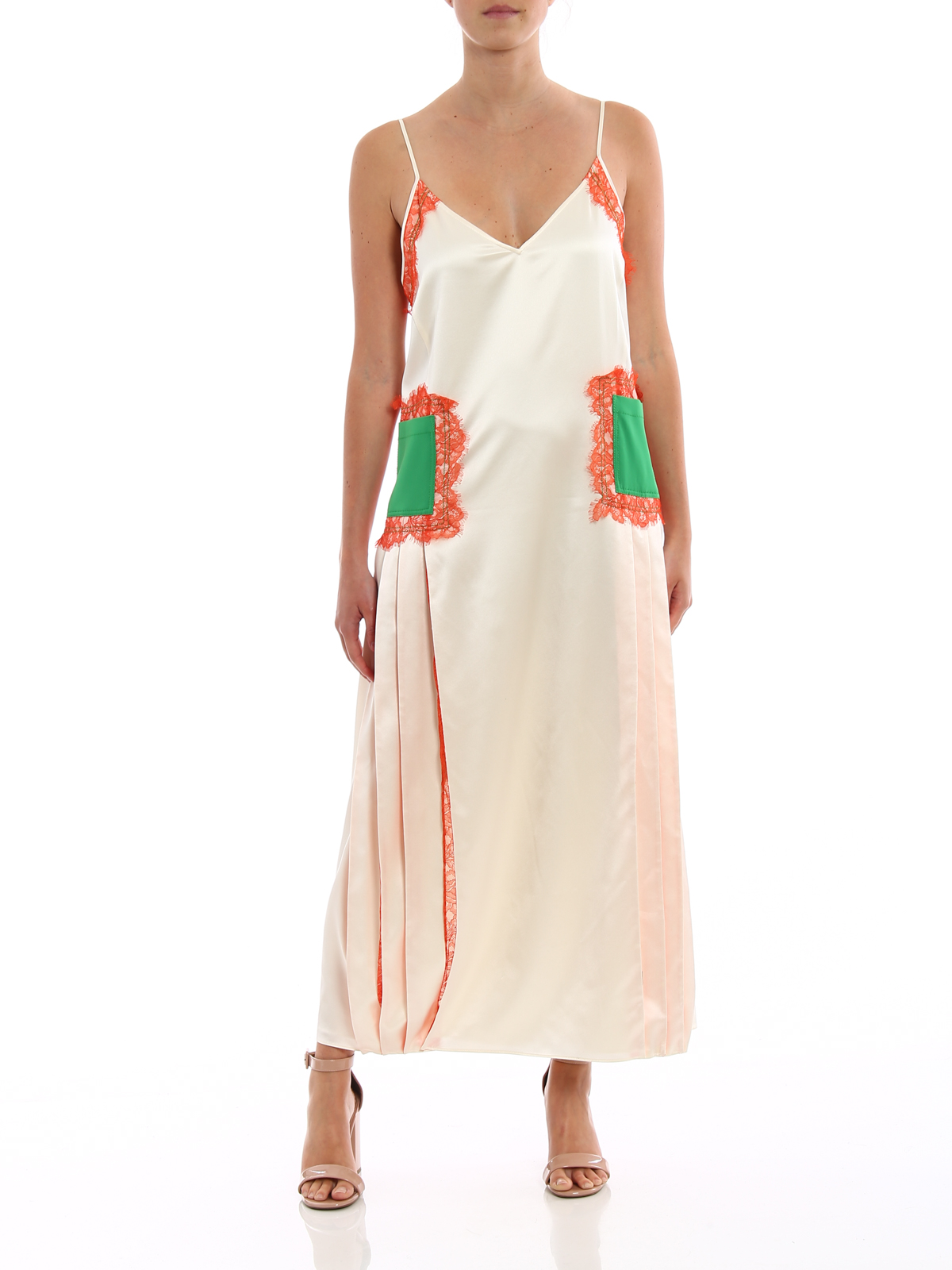 tory burch lace dress Tory Burch Star lace-detail Slip Dress | Silver