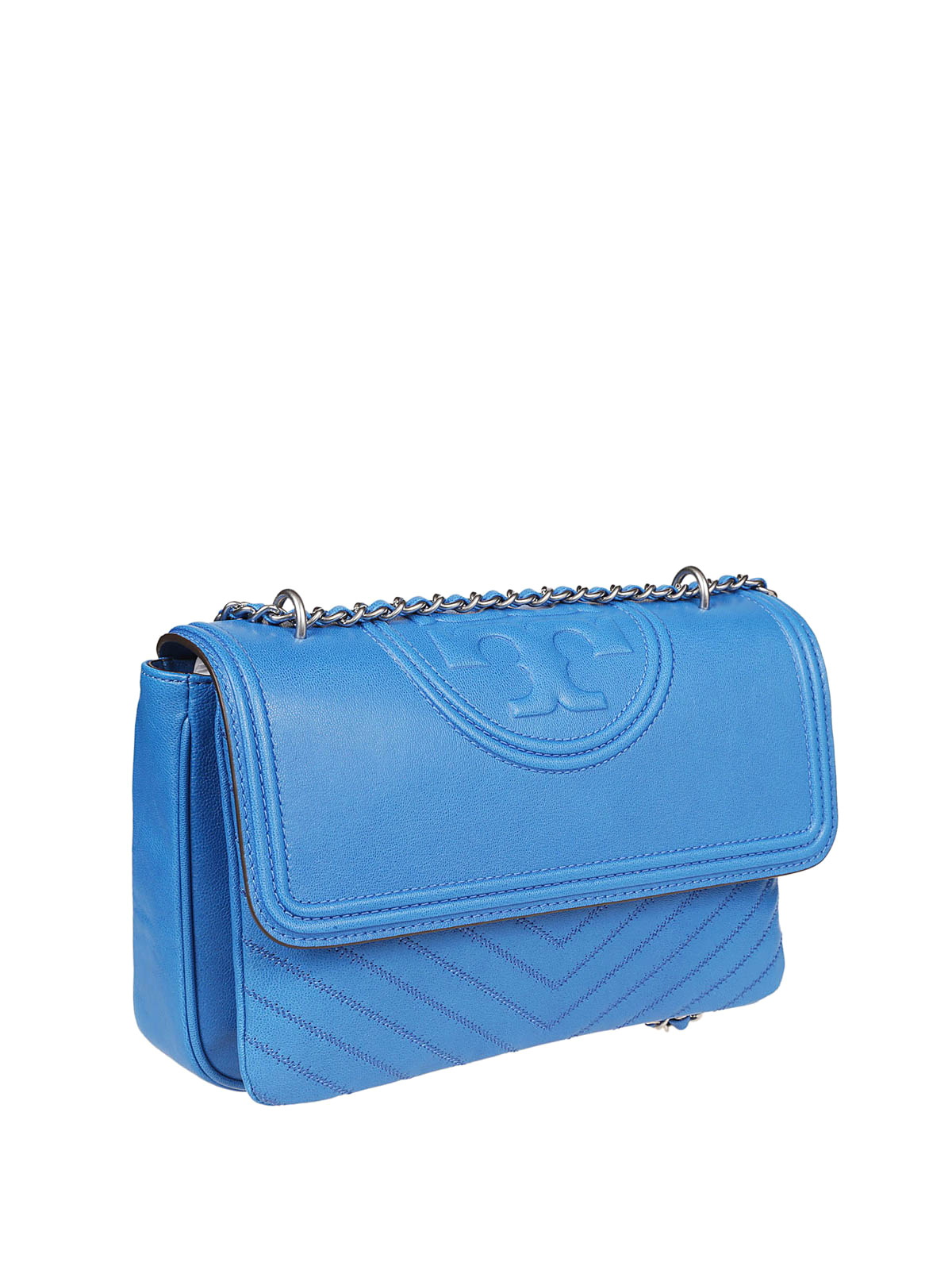 NWT Tory Burch Classic Britten Leather tote handbag Blue Cloud $475  Authentic | eBay