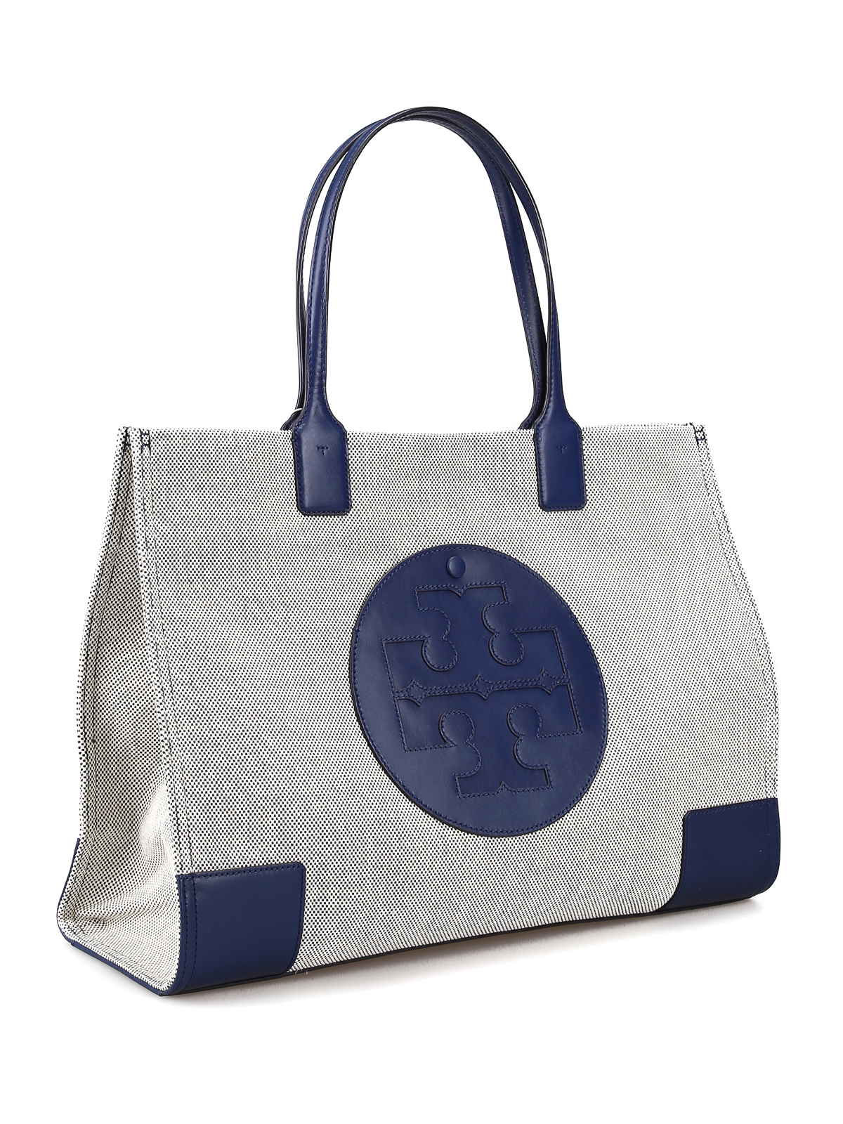Totes bags Tory Burch - Ella maxi logo blue canvas tote bag - 45209410