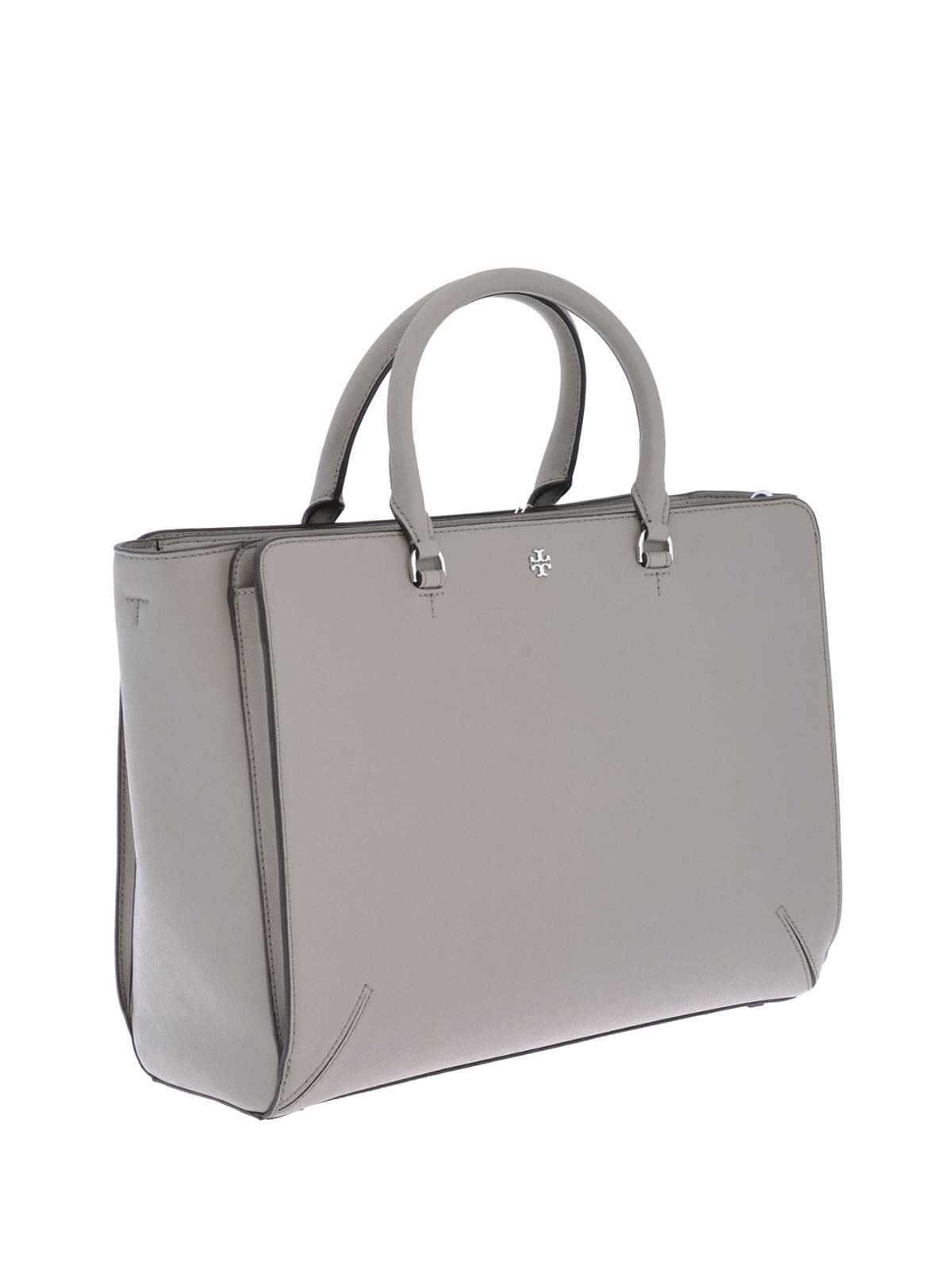 TORY BURCH: Robinson bag in saffiano leather - Grey