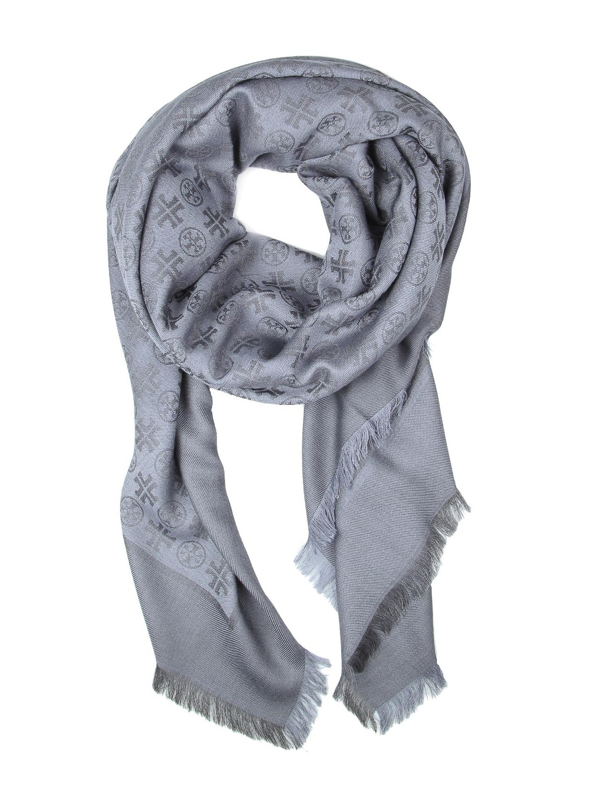 Forbyde Ekspression Duftende Scarves Tory Burch - Logo jacquard wool blend scarf - 45664020