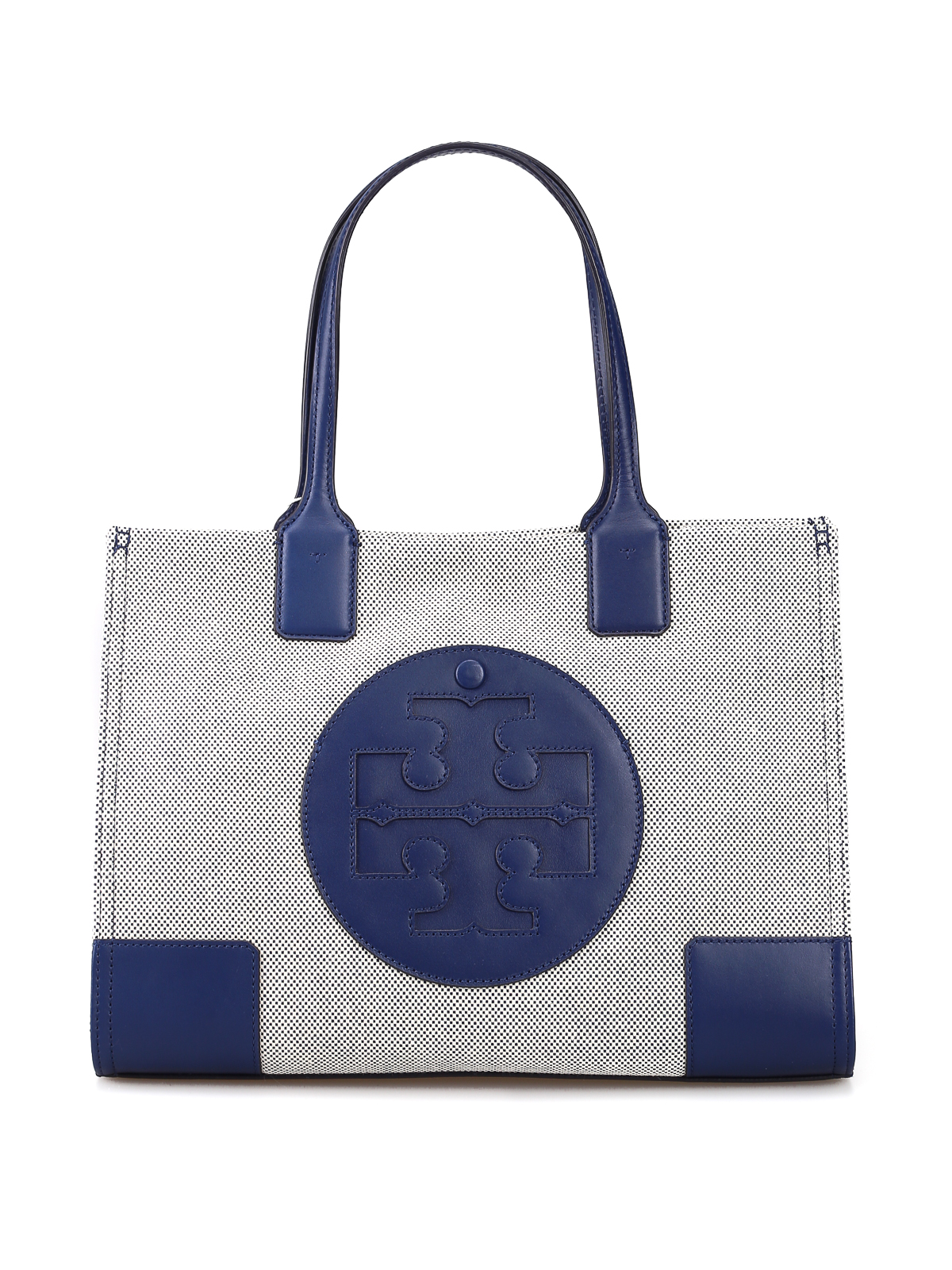 Totes bags Tory Burch - Ella maxi logo blue canvas mini tote bag
