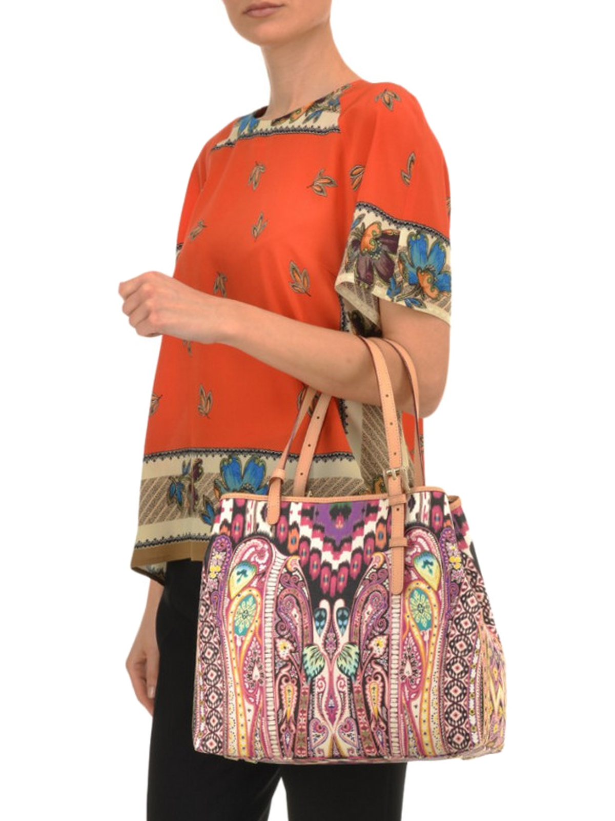 ETRO: bag in cotton coated with Paisley jacquard - Multicolor