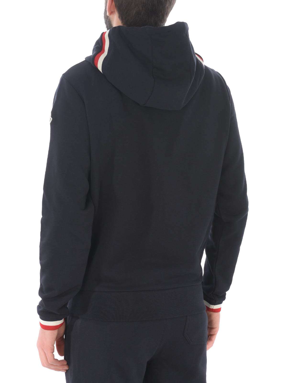 Moncler Tricolour cuff hooded sweat jacket